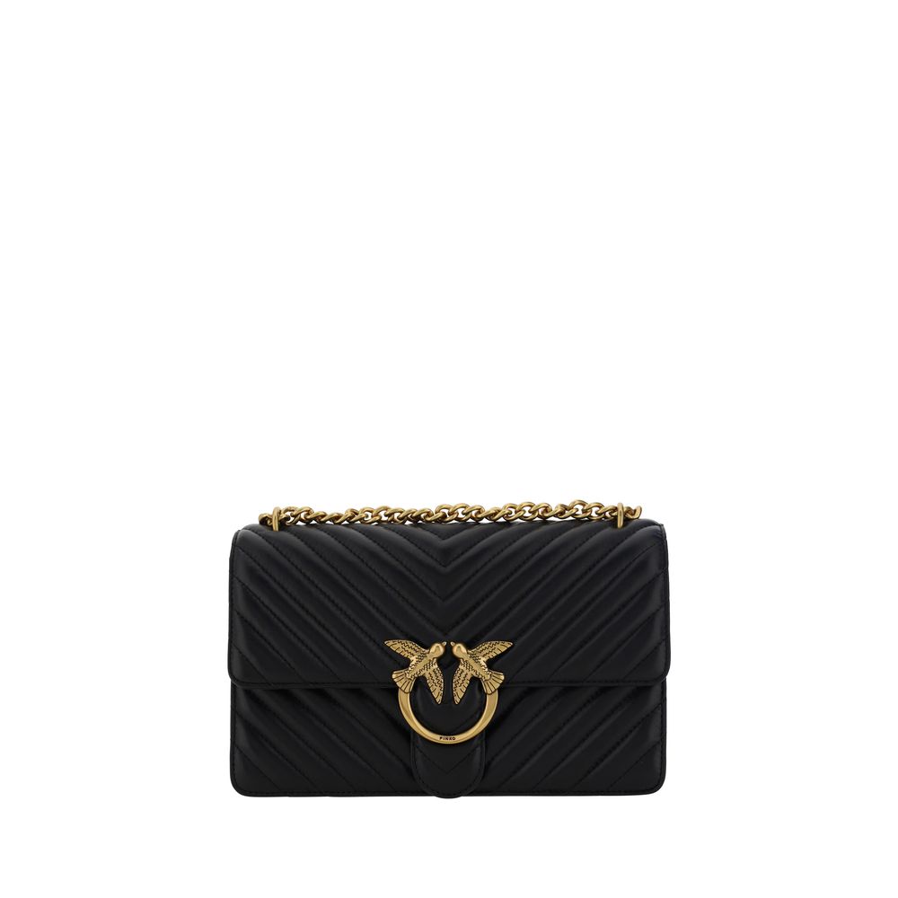 PINKO Black Calf Leather Bos Taurus Shoulder Bag | Regal Royce