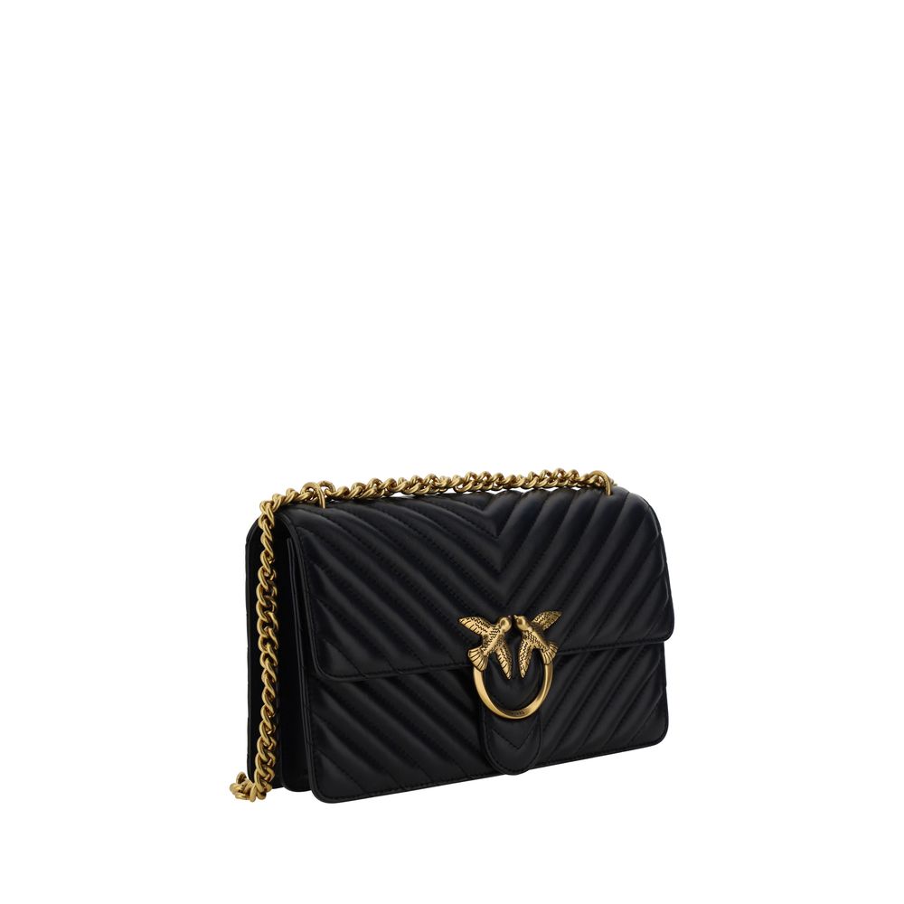 PINKO Black Calf Leather Bos Taurus Shoulder Bag | Regal Royce