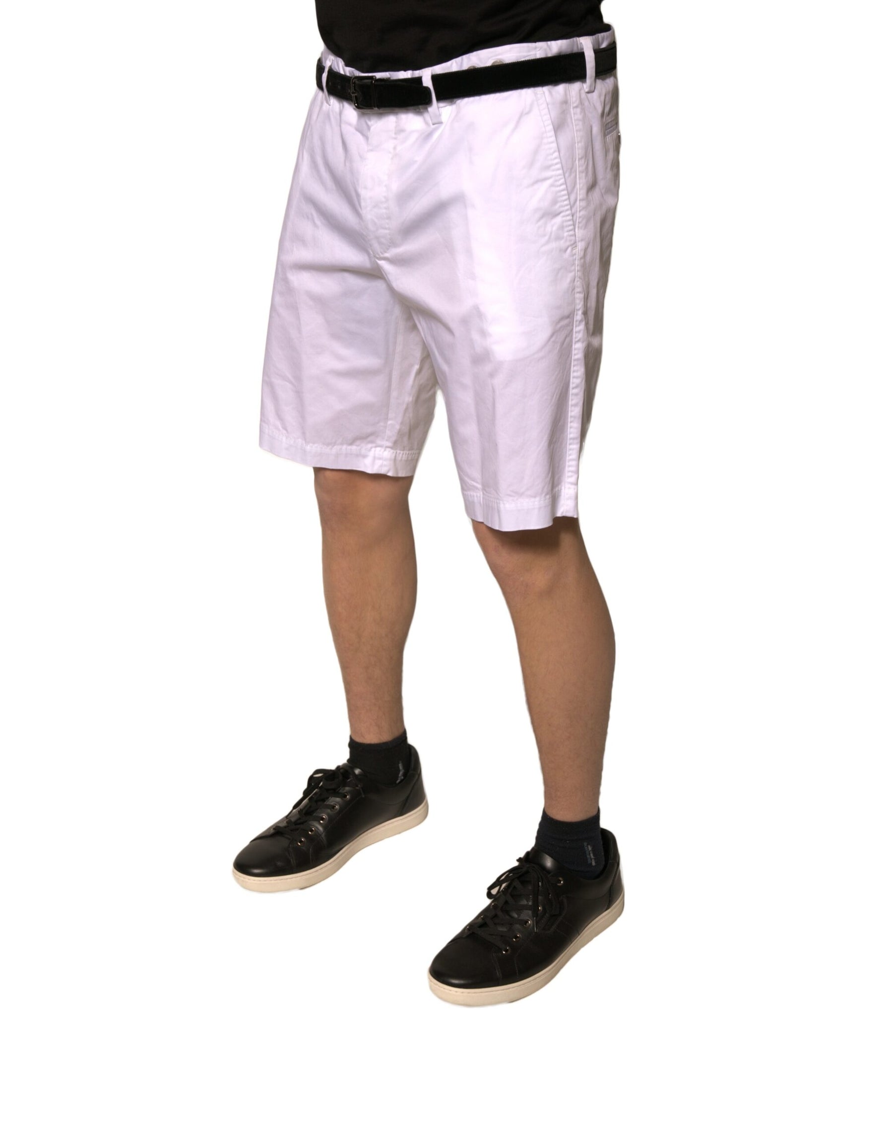 Dolce & Gabbana White Chinos Cotton Stretch Casual Shorts | Regal Royce