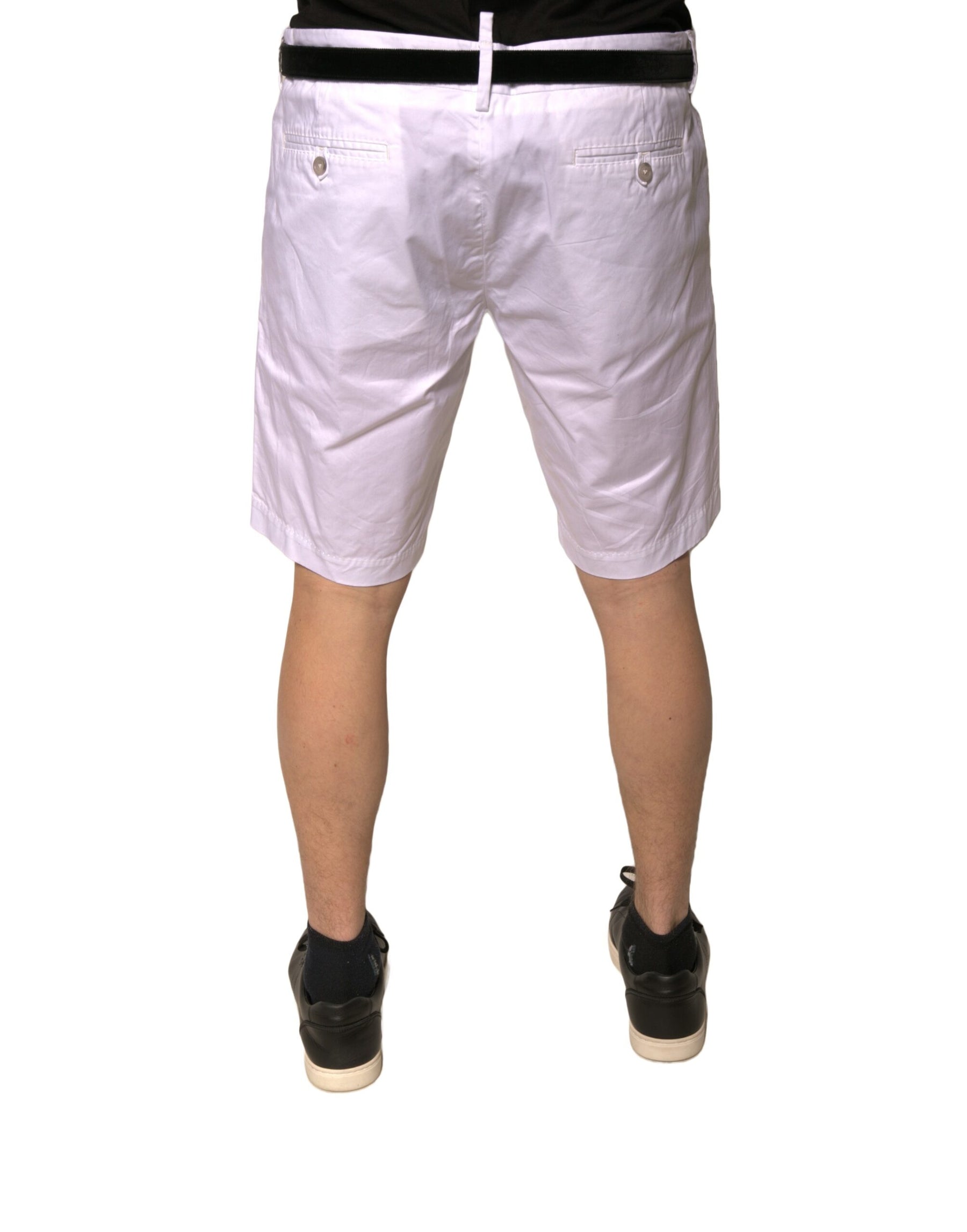 Dolce & Gabbana White Chinos Cotton Stretch Casual Shorts | Regal Royce