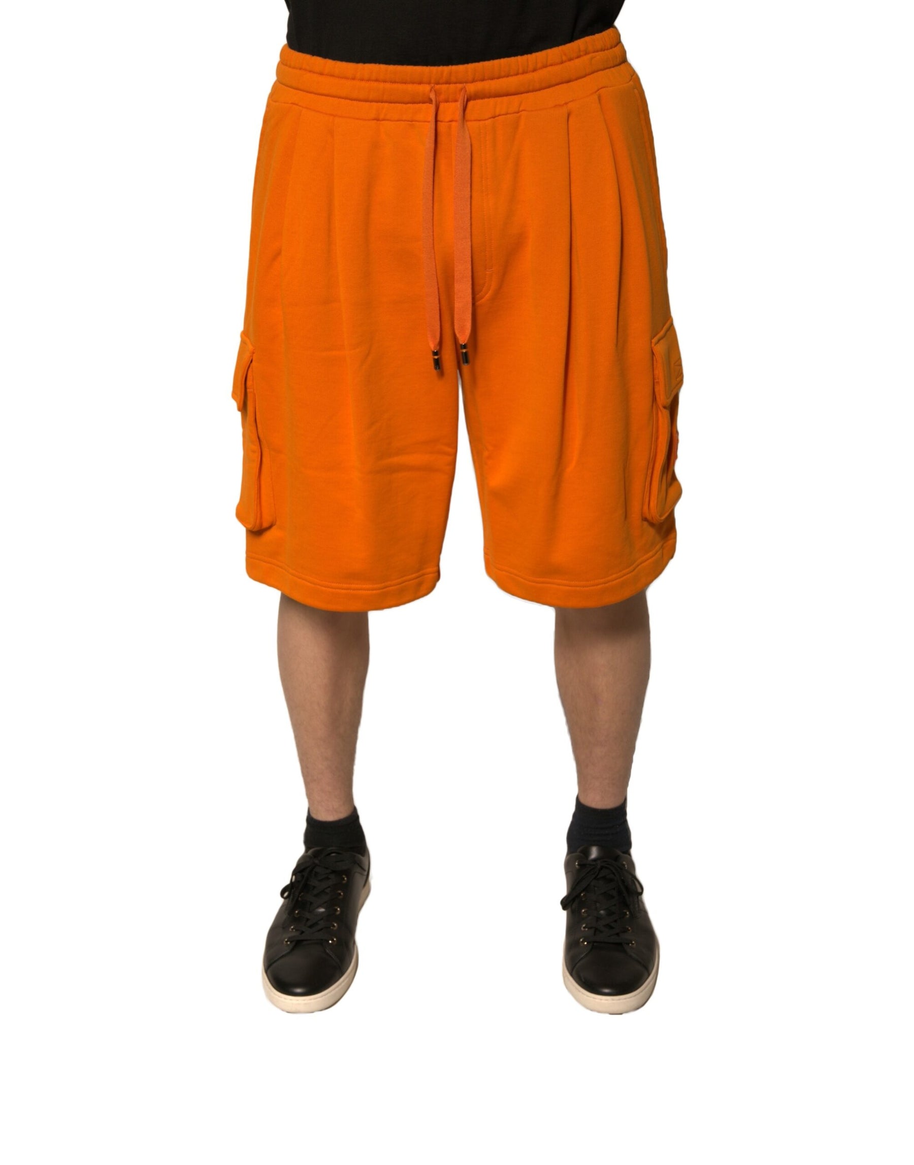 Dolce & Gabbana Orange Cotton Men Casual Cargo Bermuda Shorts | Regal Royce