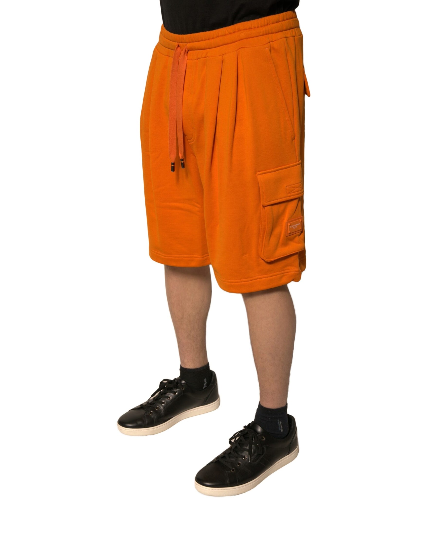Dolce & Gabbana Orange Cotton Men Casual Cargo Bermuda Shorts | Regal Royce