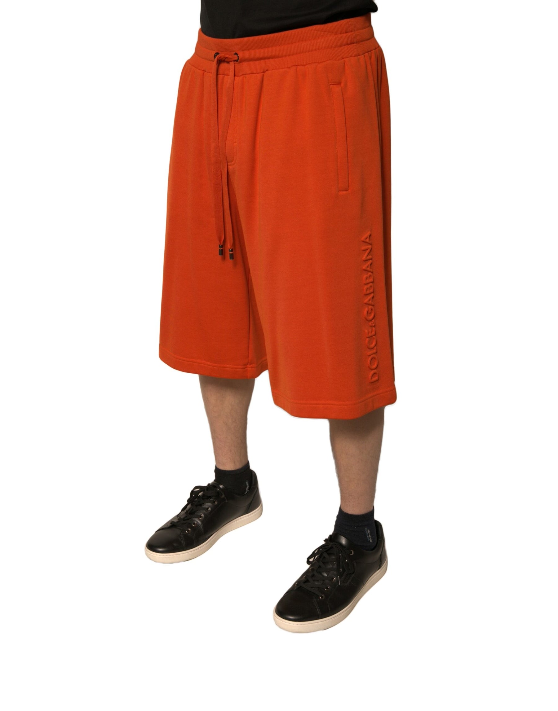 Dolce & Gabbana Orange Cotton Blend Men Bermuda Shorts | Regal Royce