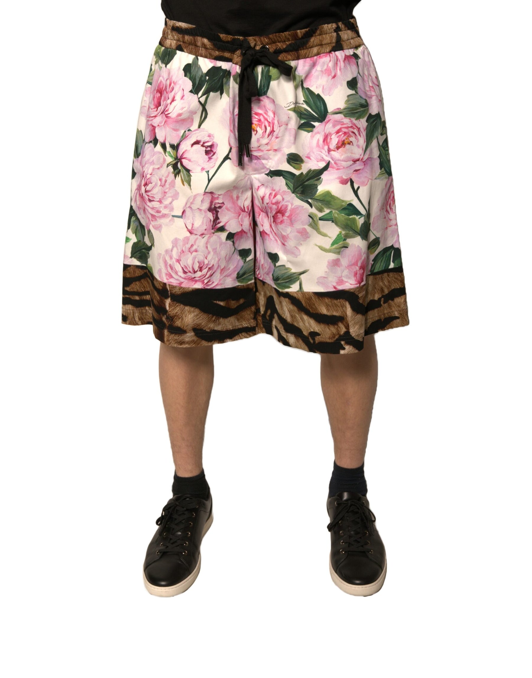 Dolce & Gabbana Multicolor Floral Cotton Men Bermuda Shorts | Regal Royce