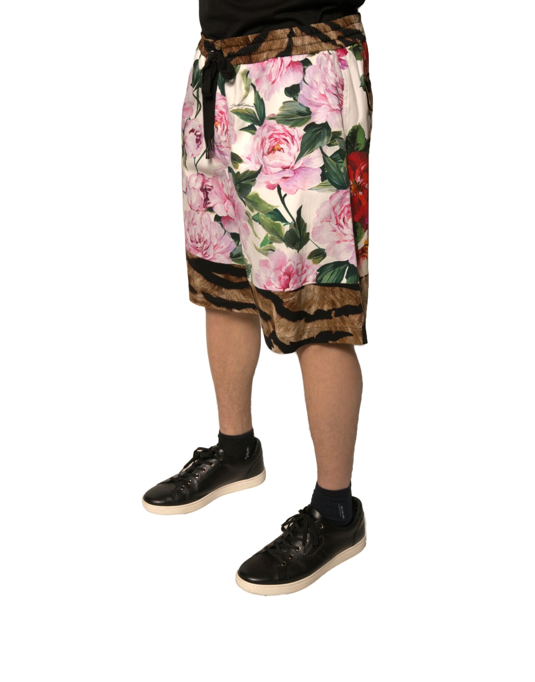 Dolce & Gabbana Multicolor Floral Cotton Men Bermuda Shorts | Regal Royce