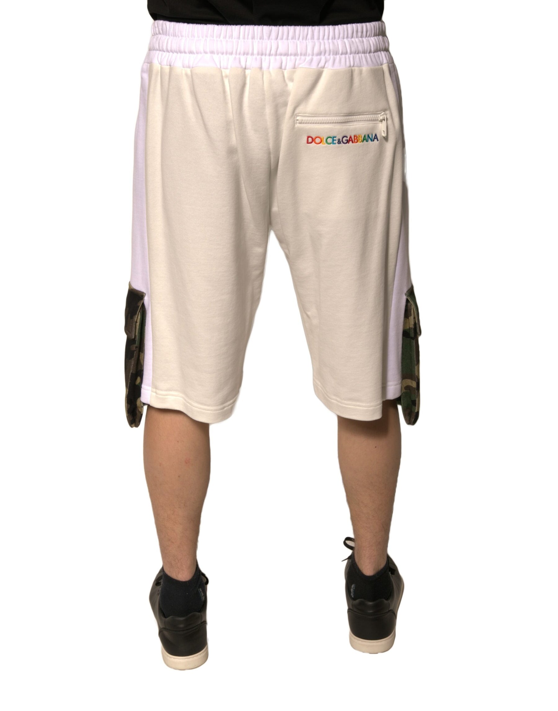 Dolce & Gabbana Beige Cotton Men Casual Cargo Bermuda Shorts | Regal Royce