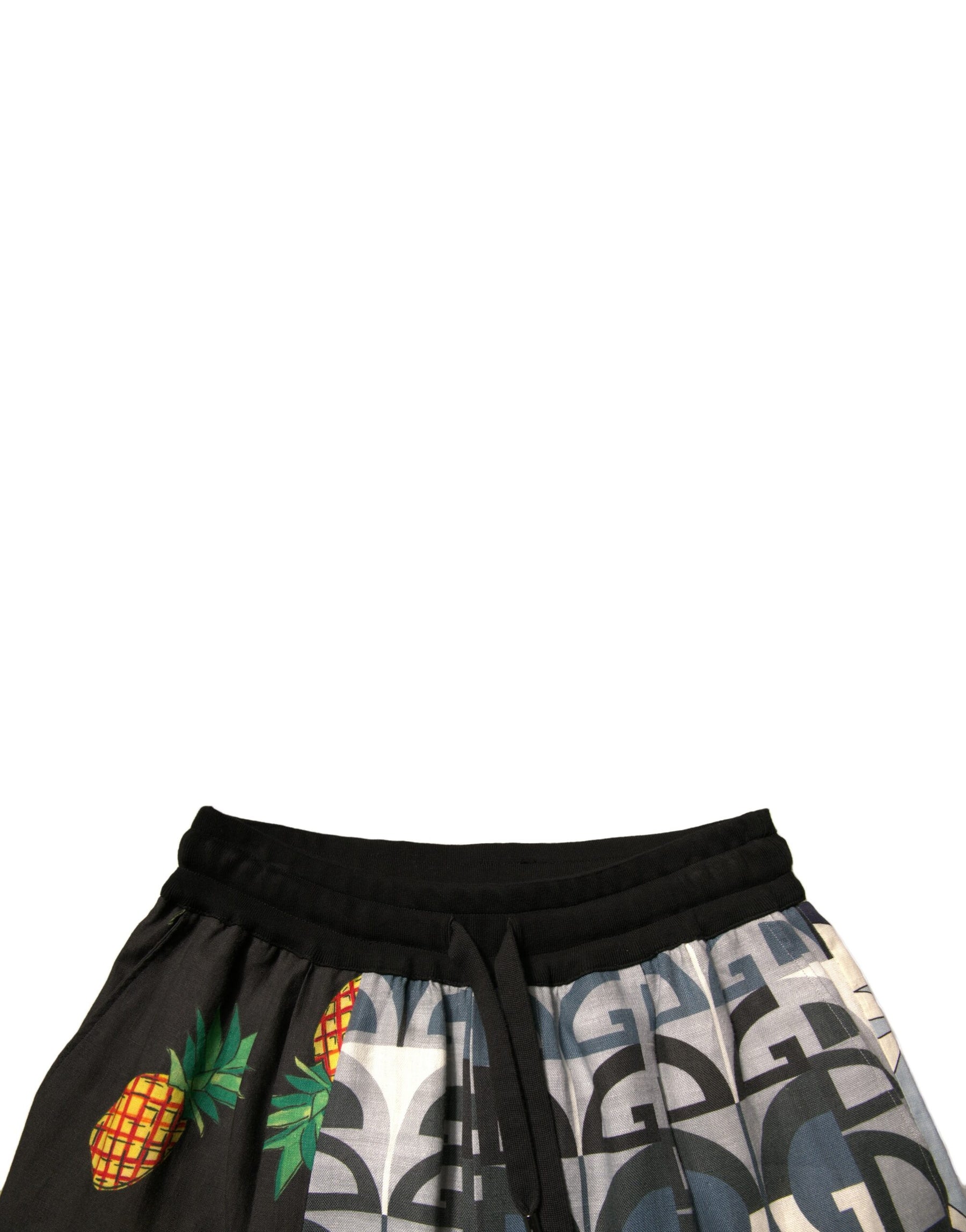Dolce & Gabbana Multicolor Patchwork Linen Bermuda Shorts | Regal Royce