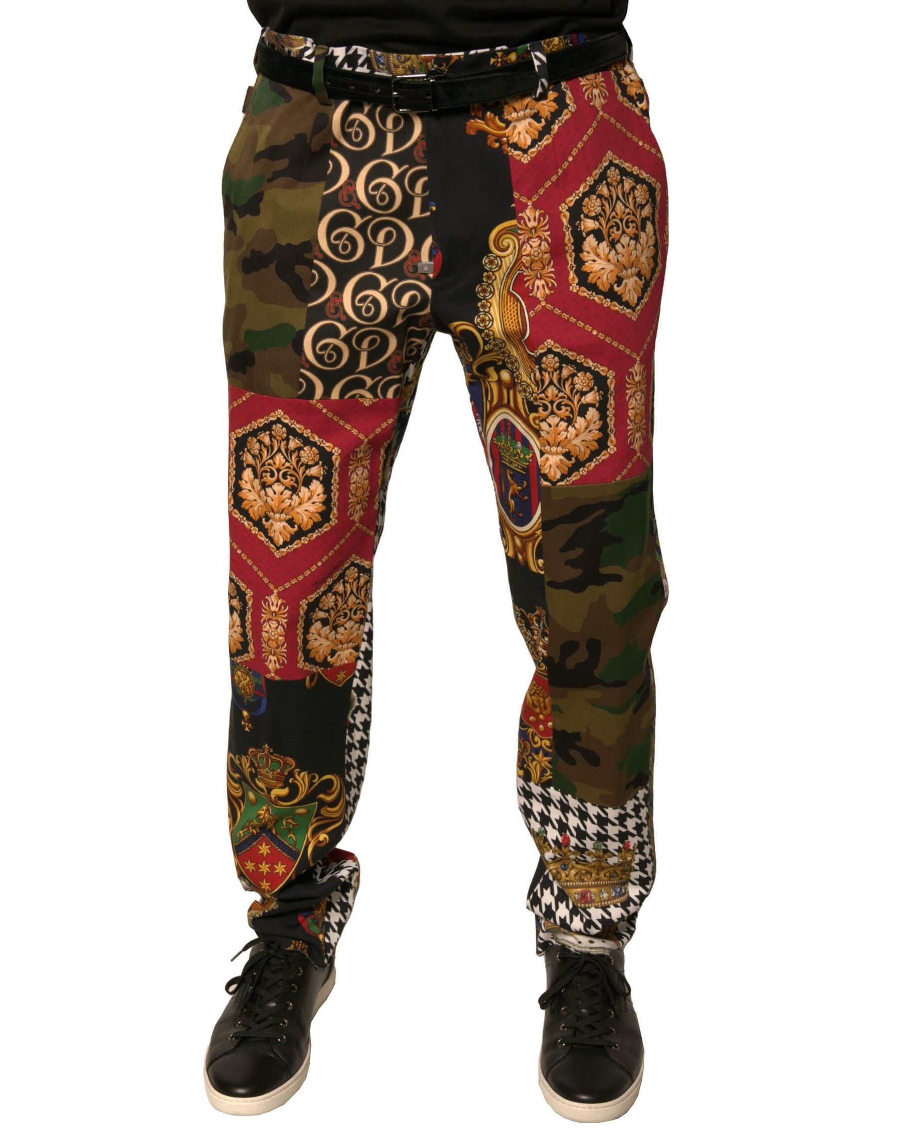 Dolce & Gabbana Multicolor Patchwork Men Dress Pants | Regal Royce