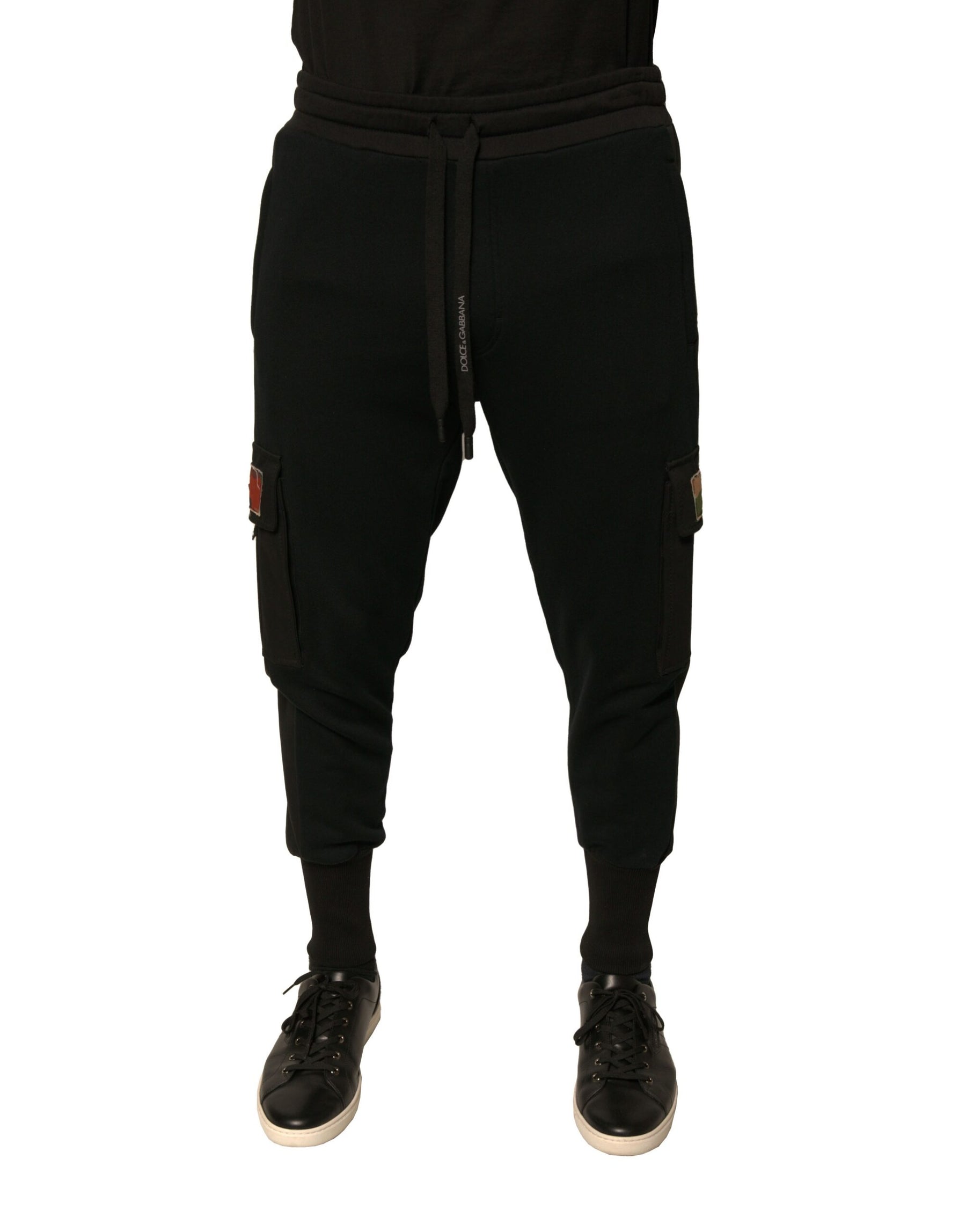 Dolce & Gabbana Black Cotton Jogger Cargo Sweatpants Pants | Regal Royce