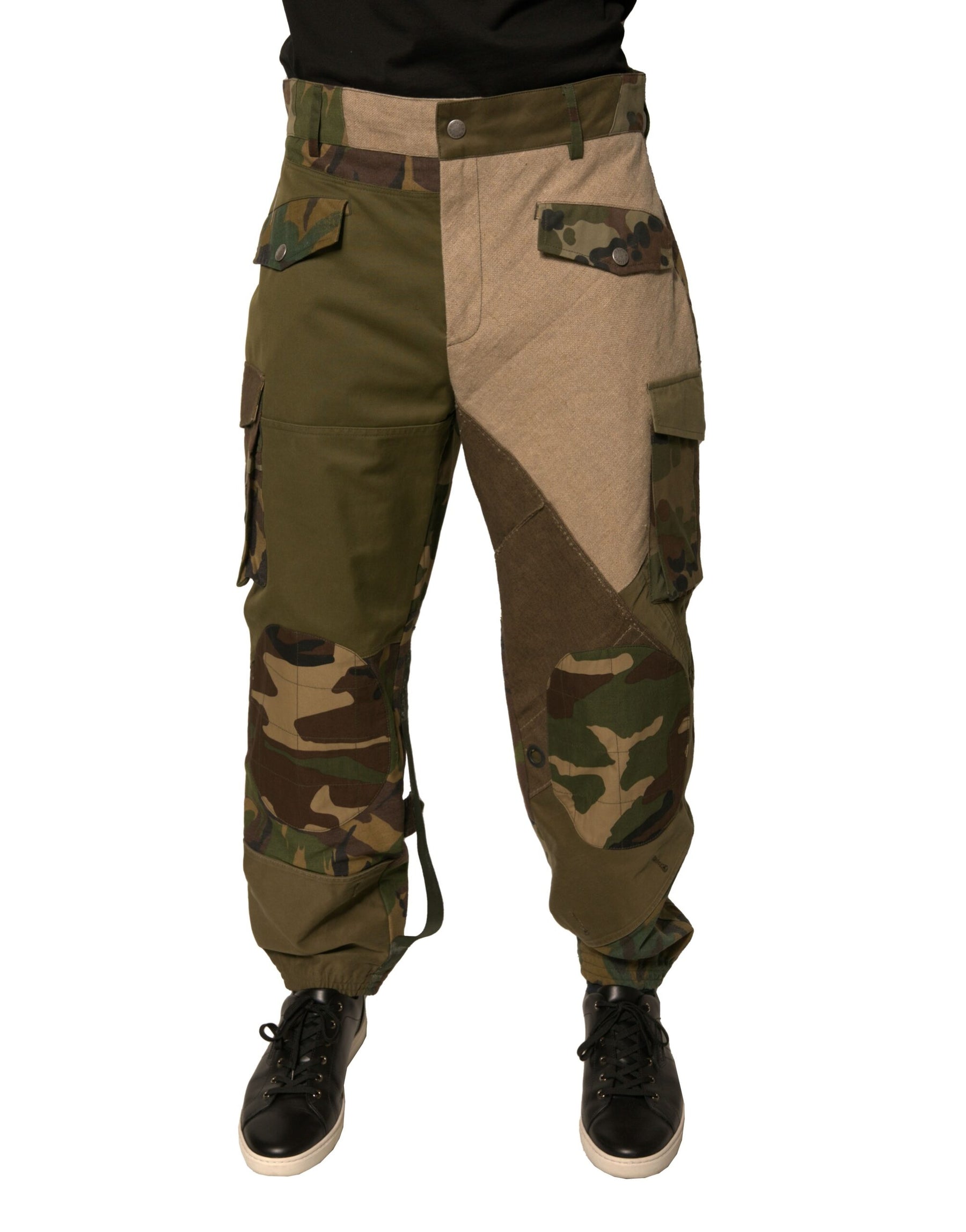 Dolce & Gabbana Multicolor Patchwork Flight Cargo Pants | Regal Royce