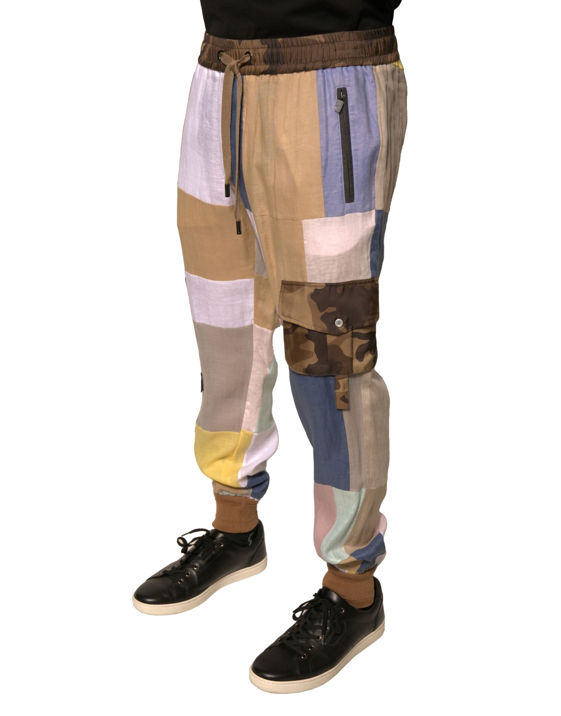 Dolce & Gabbana Multicolor Patchwork Jogger Sweatpants Pants | Regal Royce