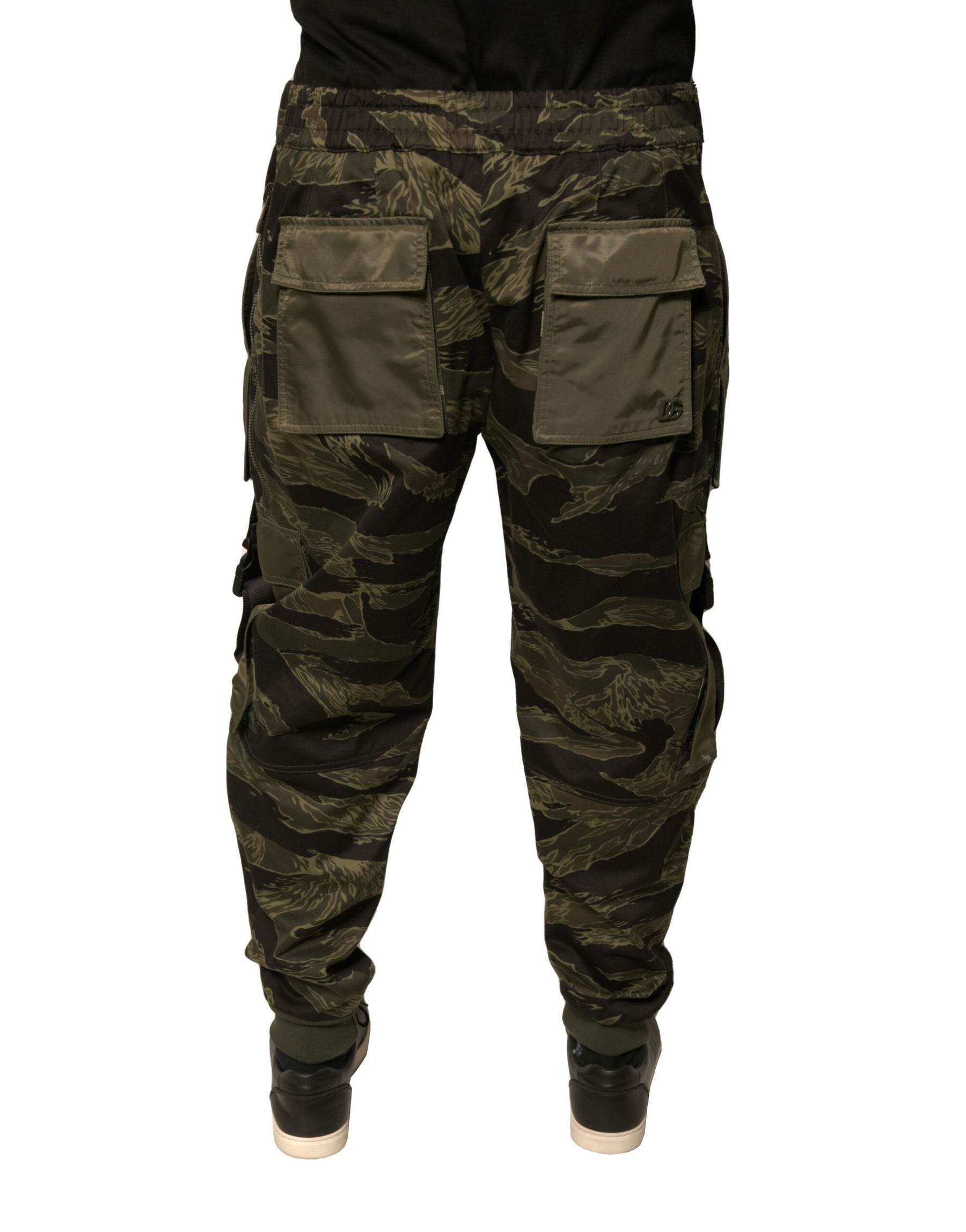 Dolce & Gabbana Green Cotton Jogger Cargo Pants | Regal Royce