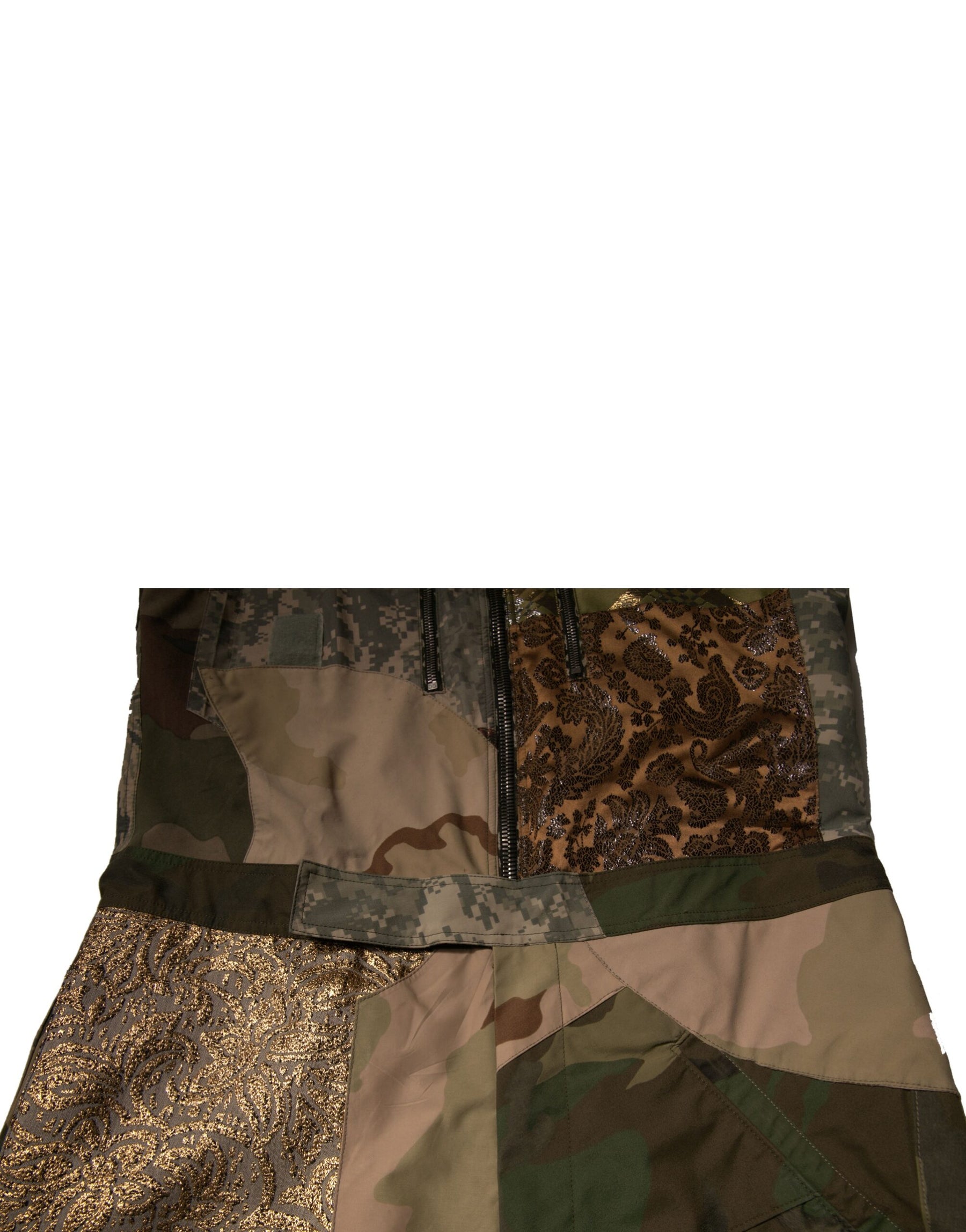 Dolce & Gabbana Multicolor Patchwork Camouflage Overall Pants | Regal Royce
