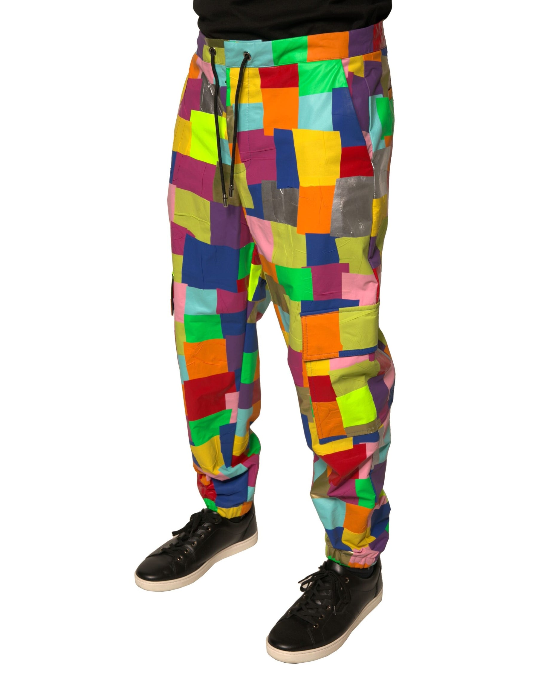 Dolce & Gabbana Multicolor Cotton Patchwork Men Cargo Pants | Regal Royce