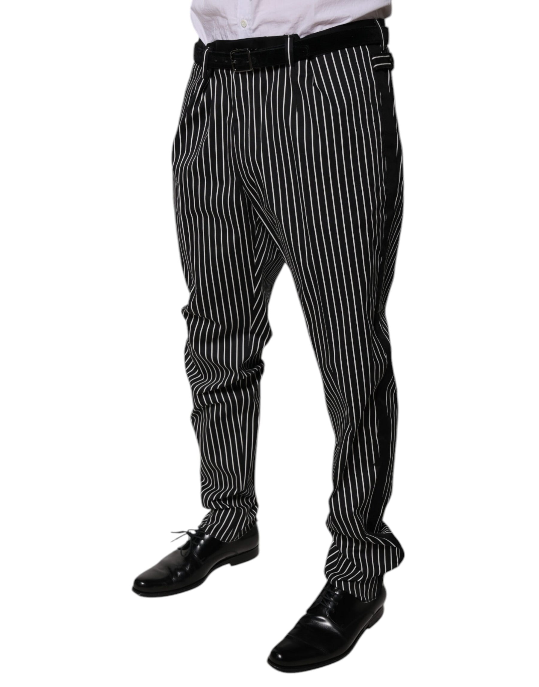 Dolce & Gabbana Black Stripes Skinny Dress Pants | Regal Royce