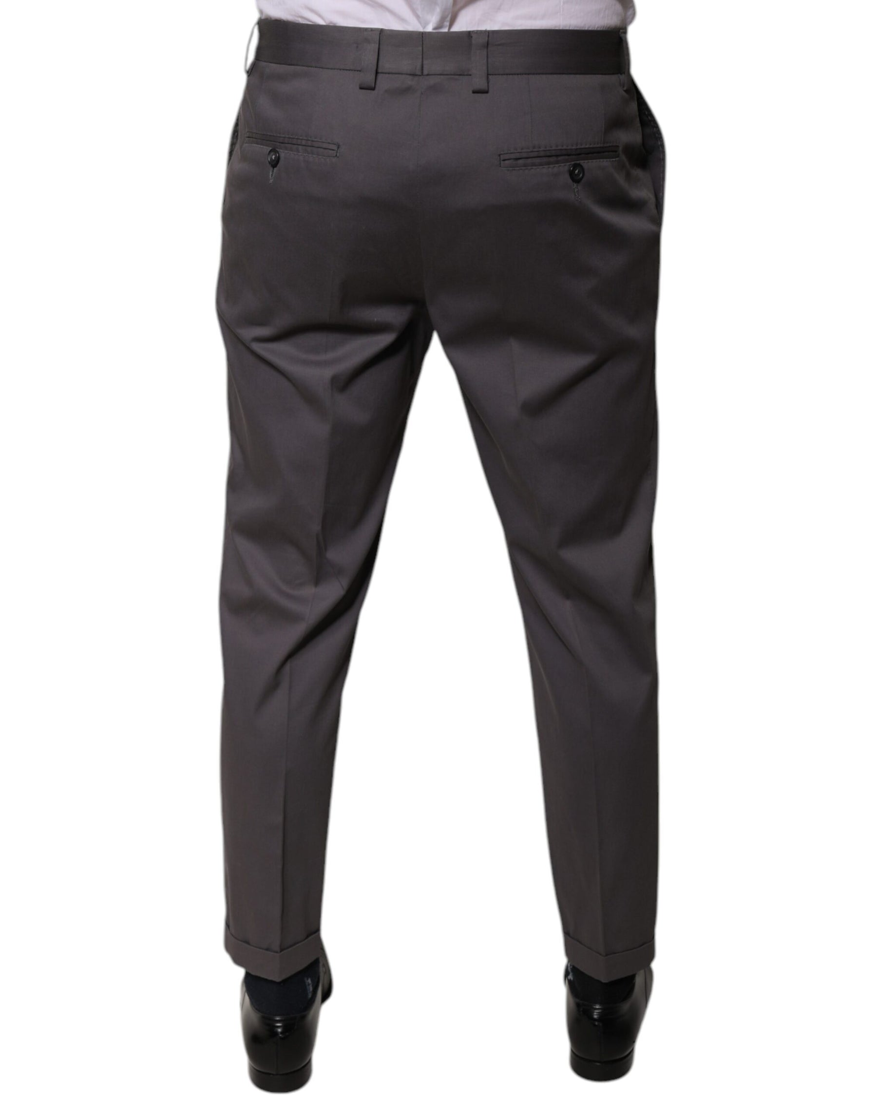 Dolce & Gabbana Dark Gray Mid Waist Dress Pants | Regal Royce