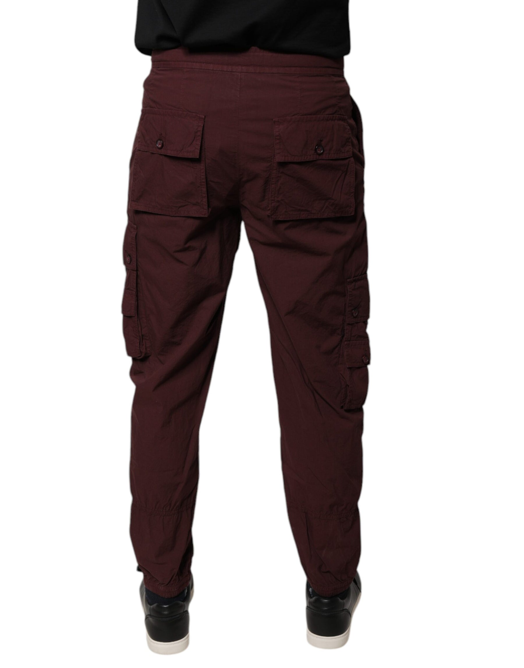 Dolce & Gabbana Bordeaux Cotton Cargo Jogger Sweatpants Pants | Regal Royce