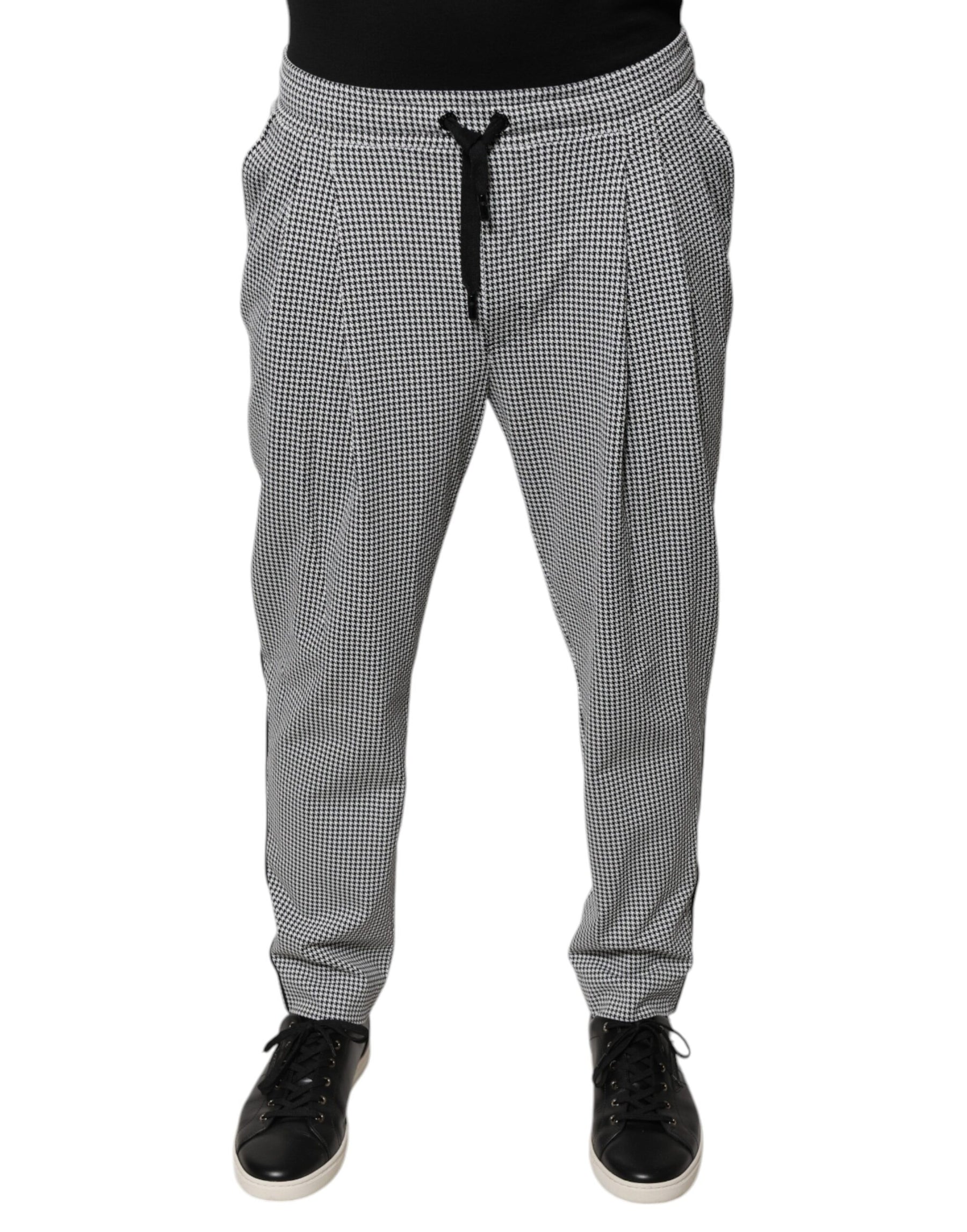 Dolce & Gabbana Black White Houndstooth Skinny Dress Pants | Regal Royce
