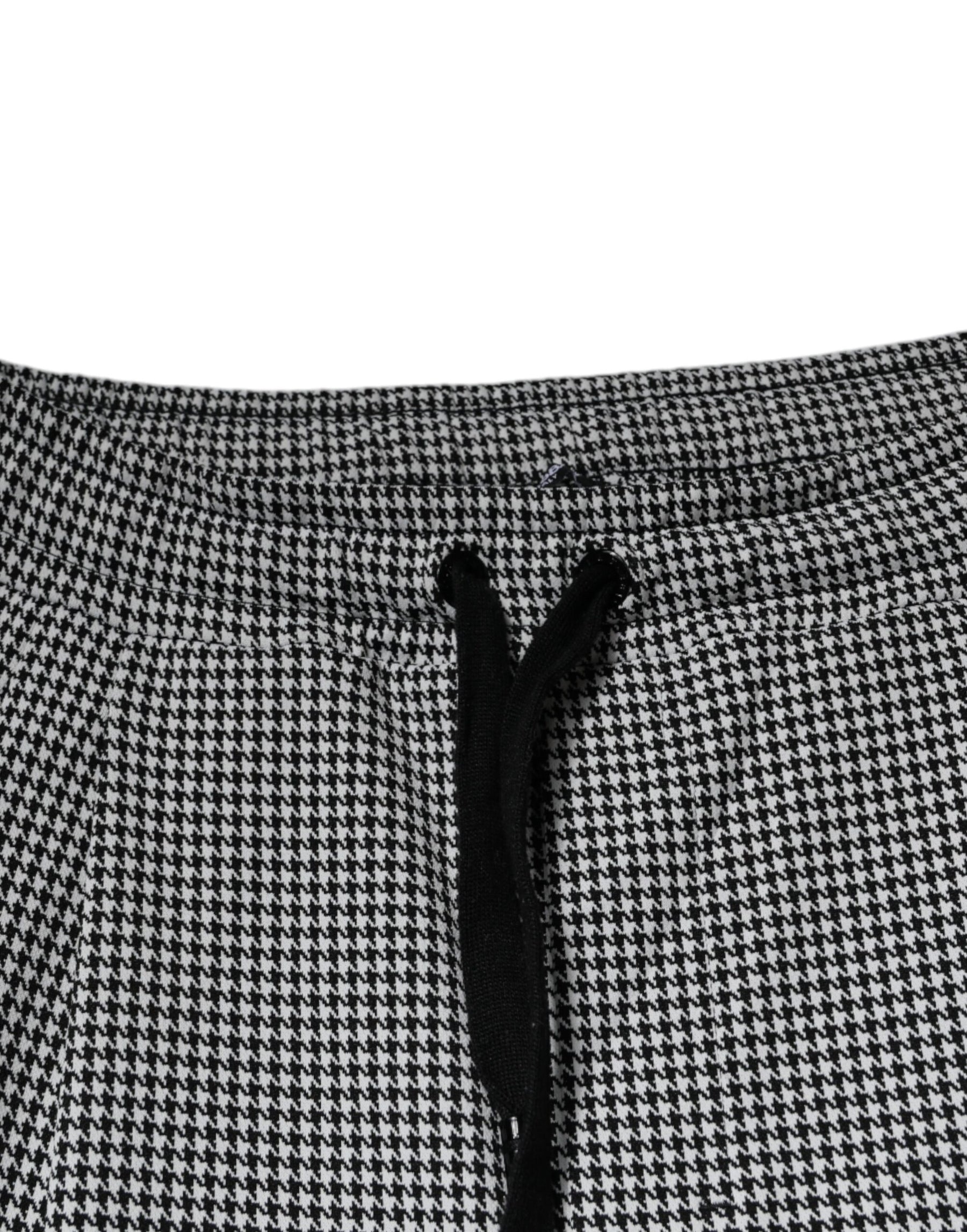 Dolce & Gabbana Black White Houndstooth Skinny Dress Pants | Regal Royce