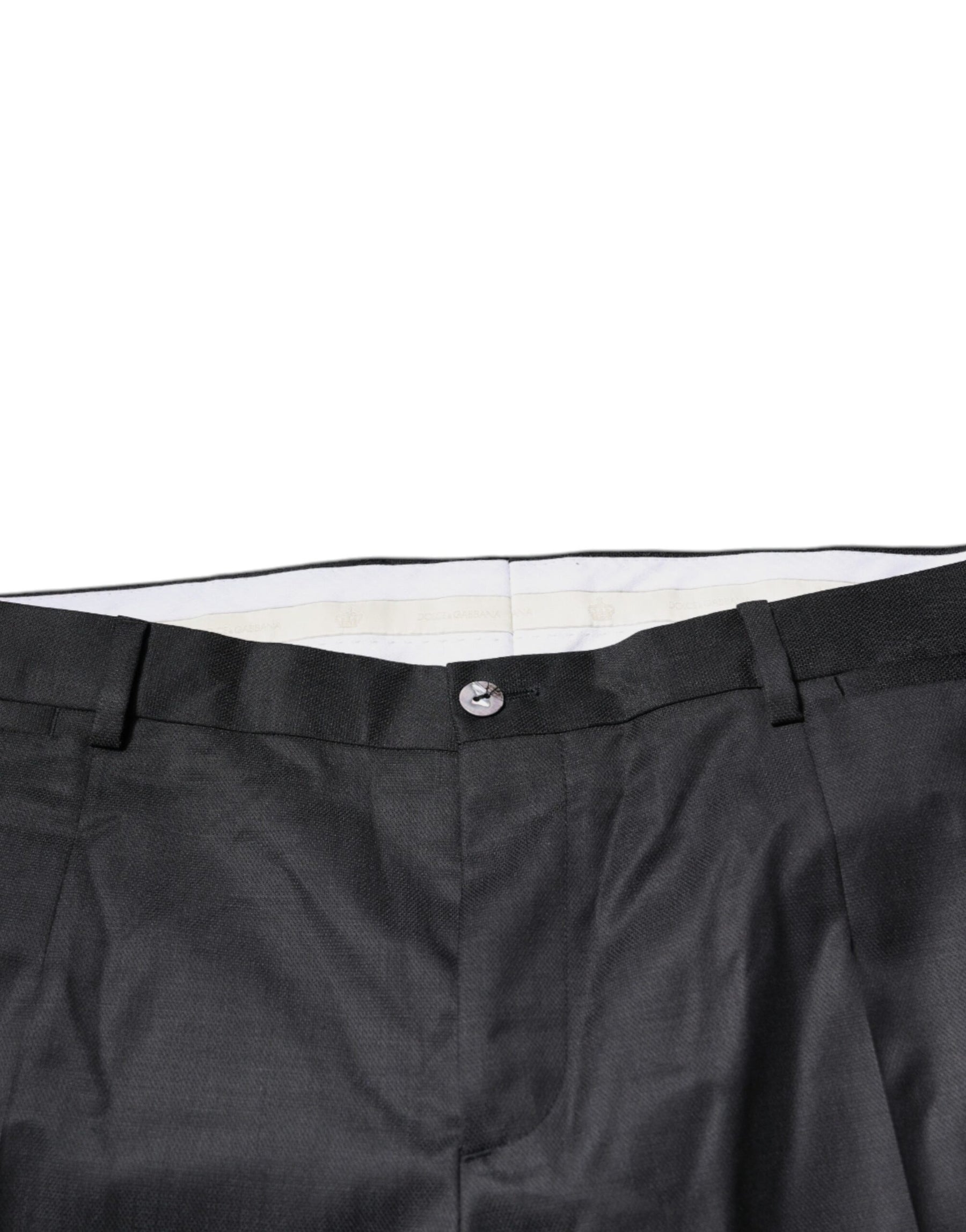 Dolce & Gabbana Black Wool Tapered Formal Dress Pants | Regal Royce