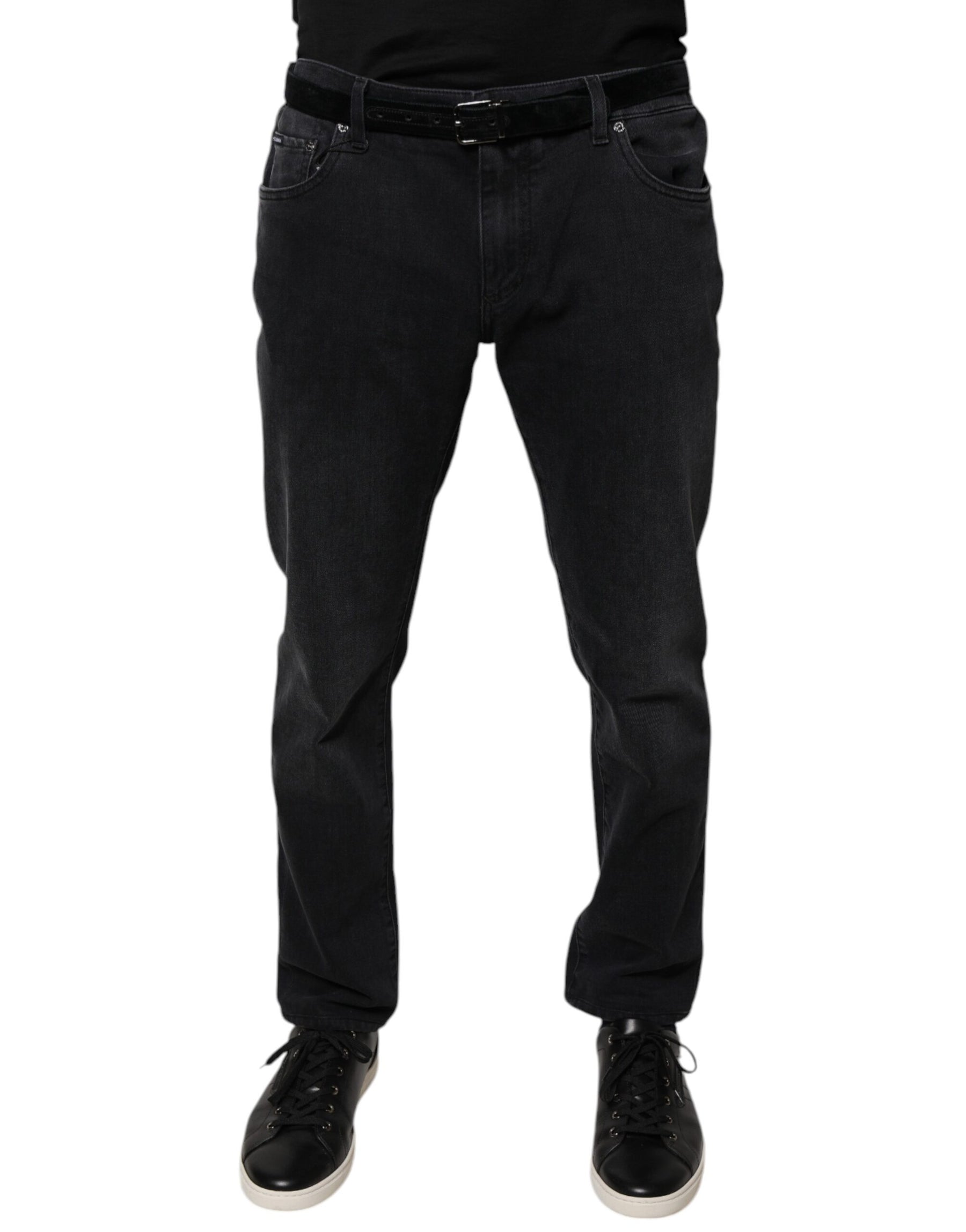 Dolce & Gabbana Black Logo Cotton Stretch Skinny Denim Jeans | Regal Royce