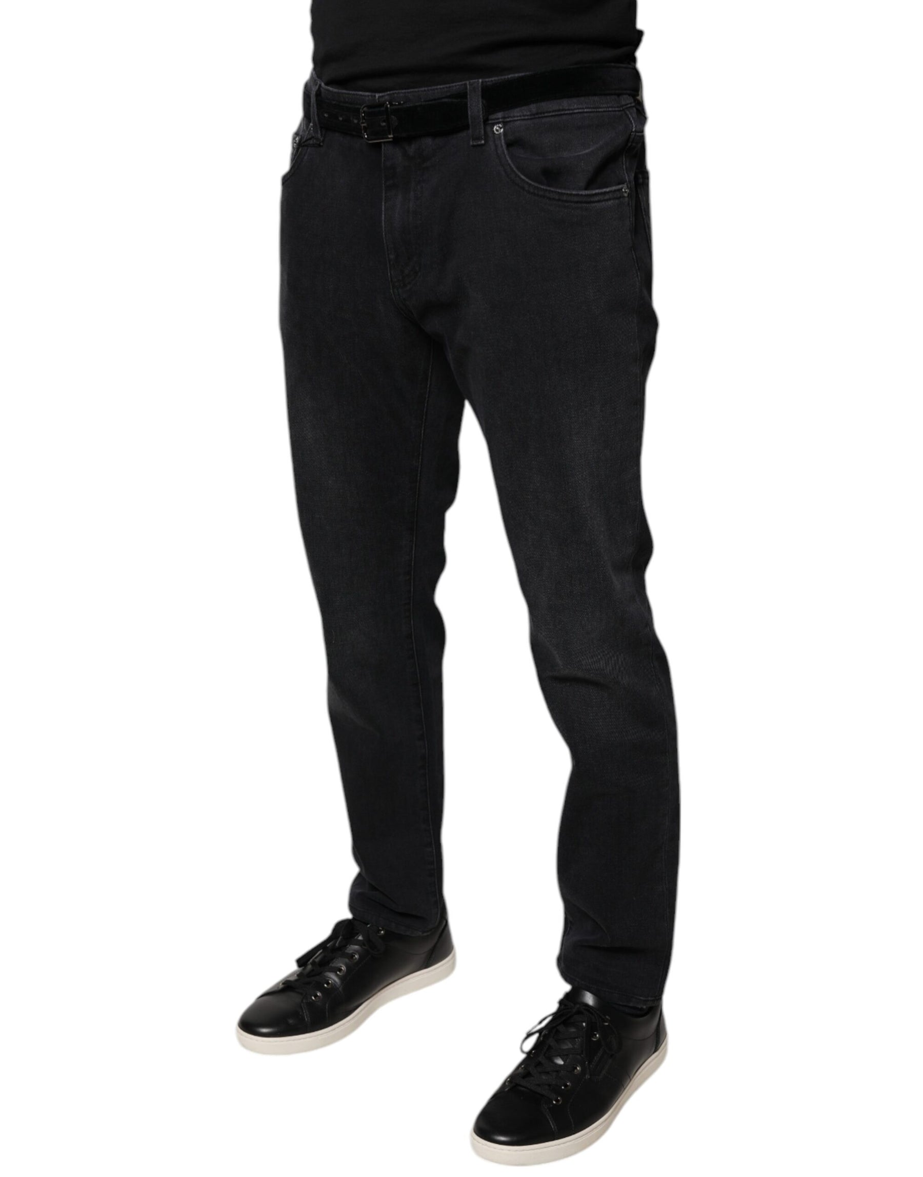 Dolce & Gabbana Black Logo Cotton Stretch Skinny Denim Jeans | Regal Royce