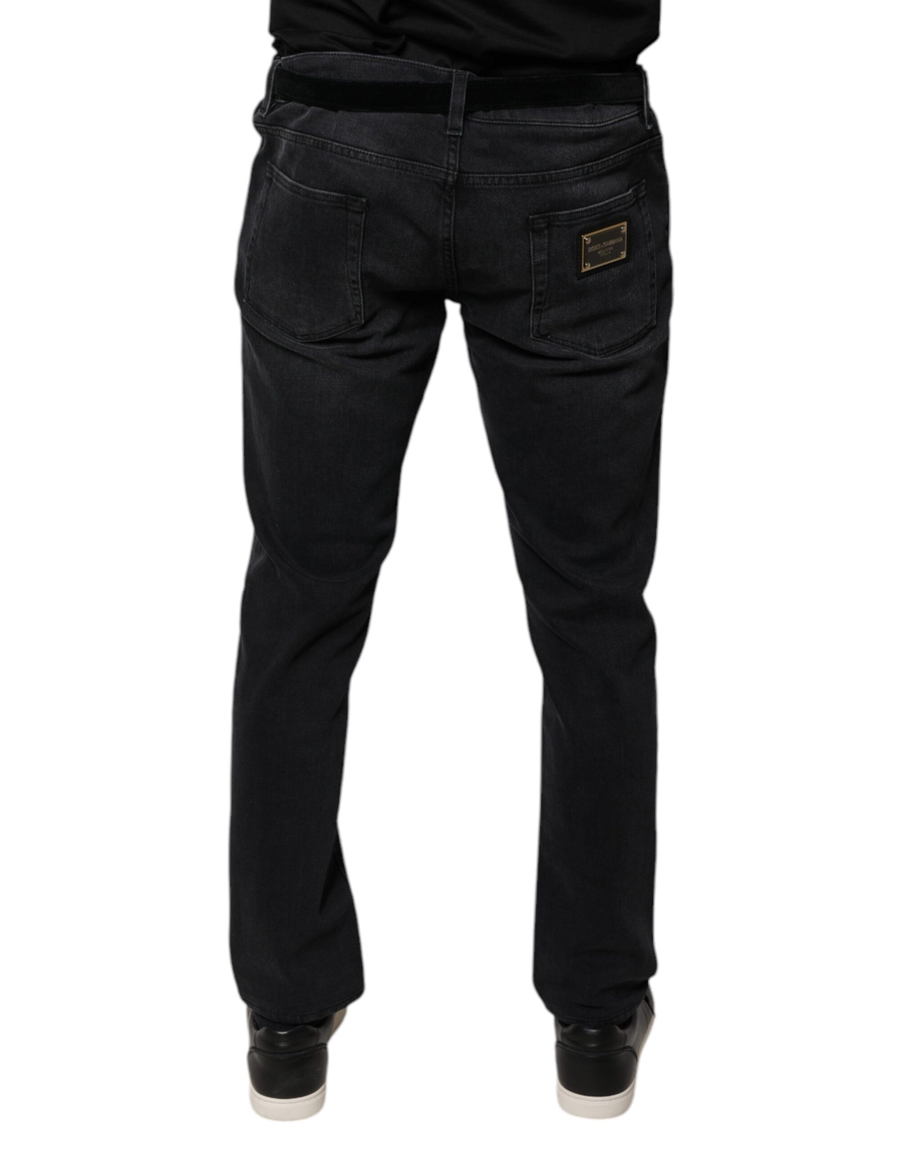 Dolce & Gabbana Black Logo Cotton Stretch Skinny Denim Jeans | Regal Royce