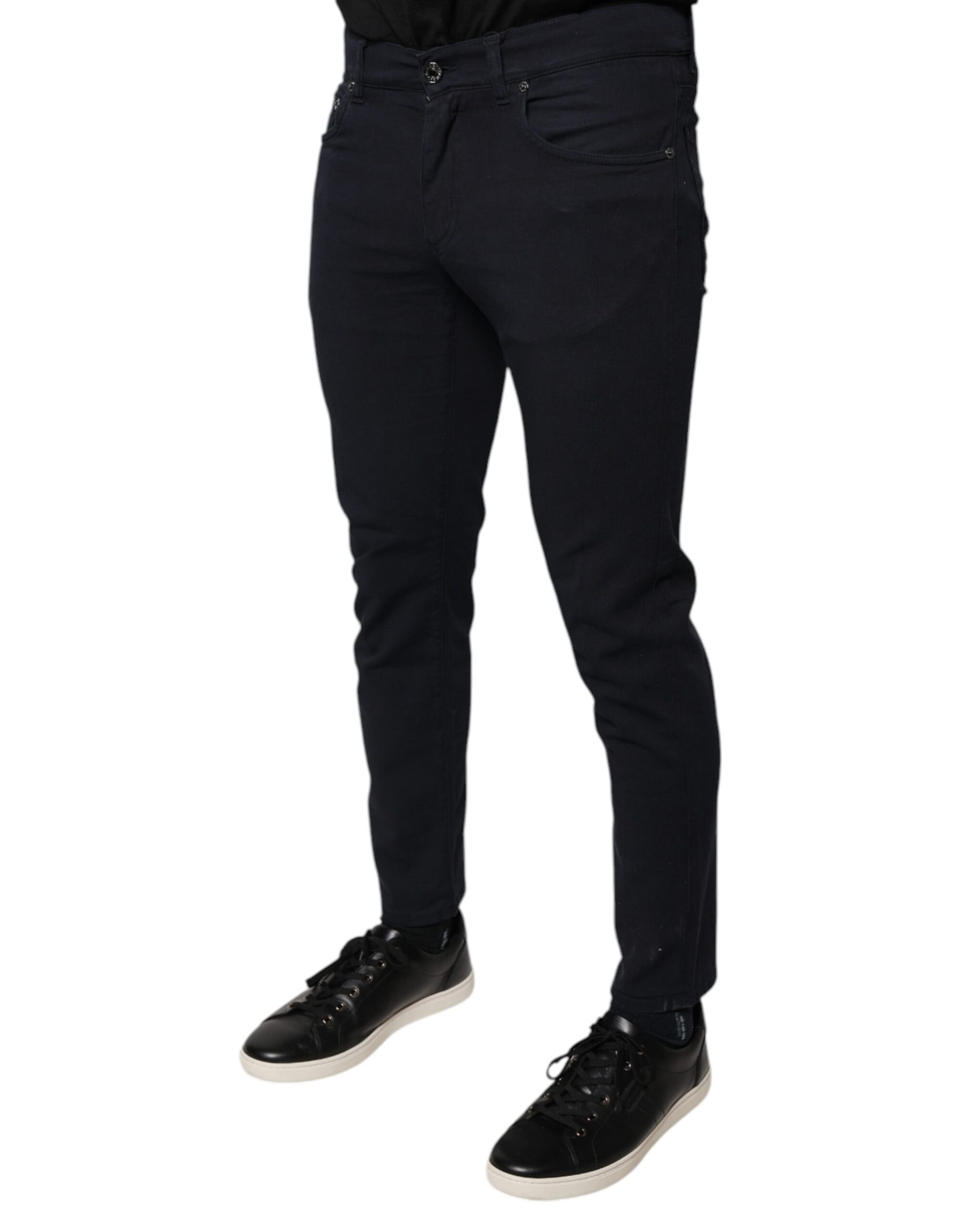 Dolce & Gabbana Black Logo Cotton Stretch Skinny Denim Jeans | Regal Royce