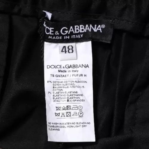 Dolce & Gabbana Black Cotton Stretch Skinny Sweatpants Pants | Regal Royce