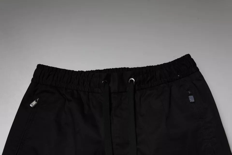 Dolce & Gabbana Black Cotton Stretch Skinny Sweatpants Pants | Regal Royce