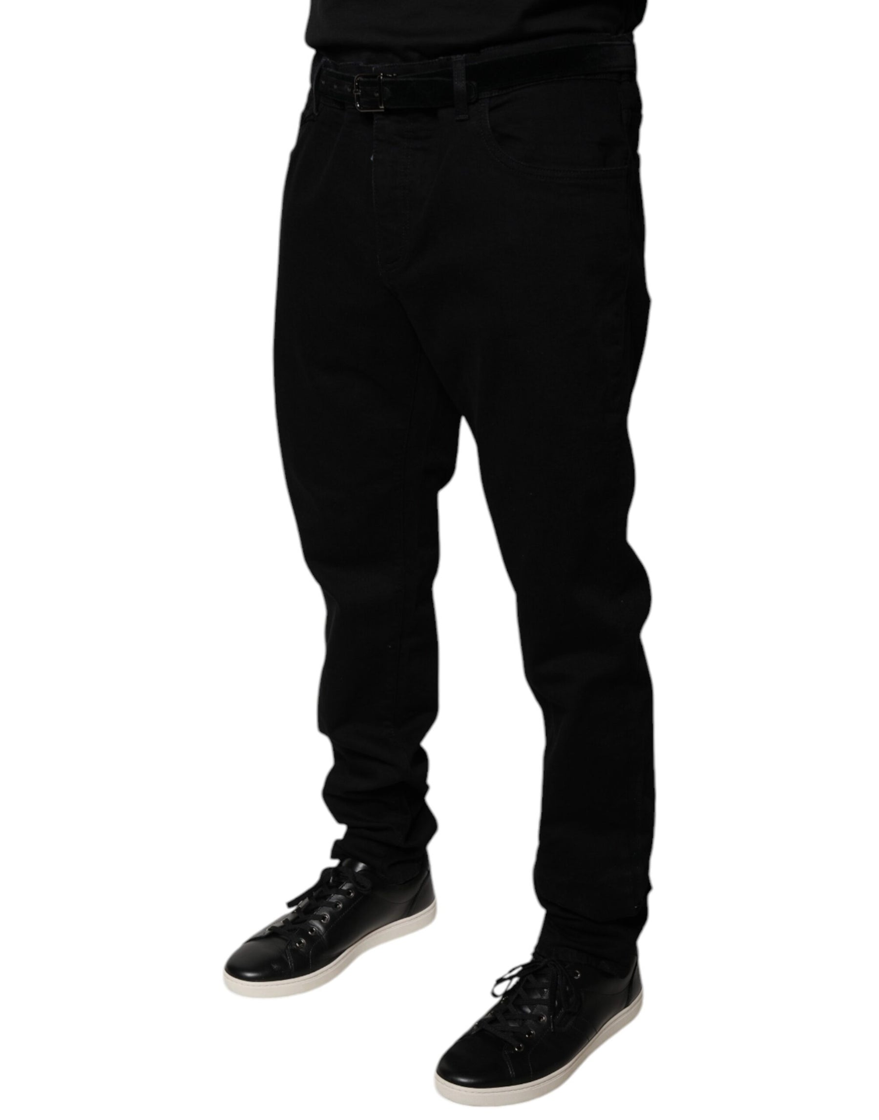 Dolce & Gabbana Black Logo Cotton Stretch Skinny Denim Jeans | Regal Royce