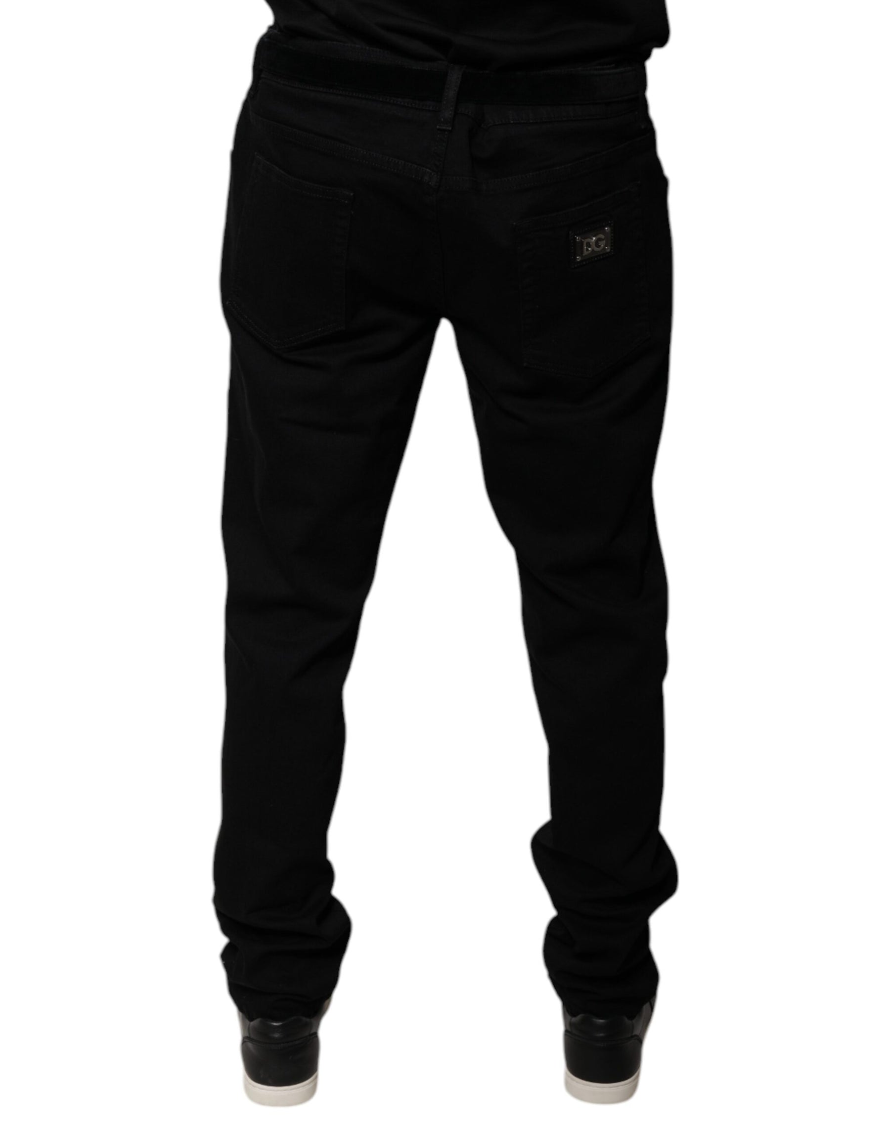 Dolce & Gabbana Black Logo Cotton Stretch Skinny Denim Jeans | Regal Royce