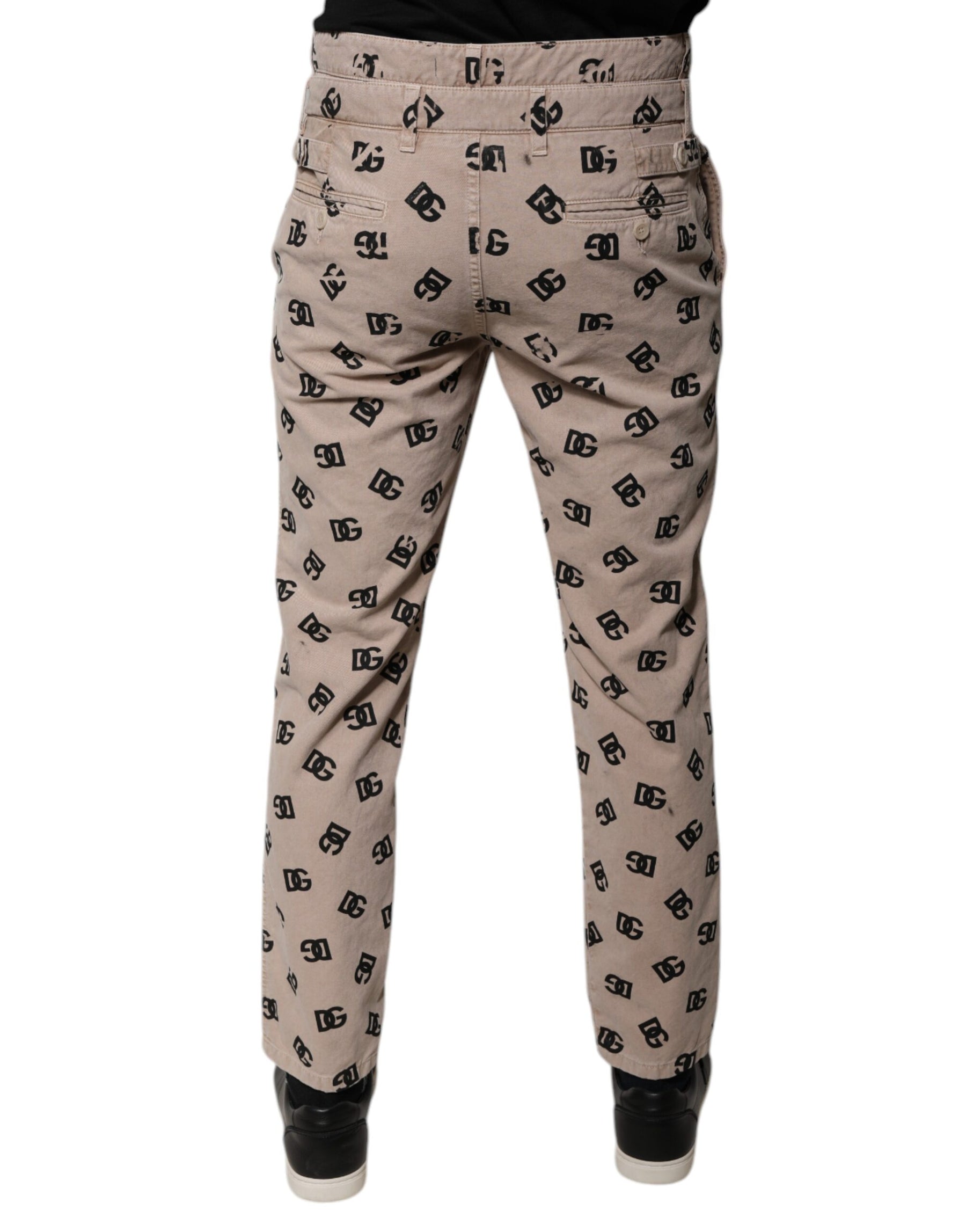 Dolce & Gabbana Beige Logo Cotton Skinny Denim Jeans | Regal Royce