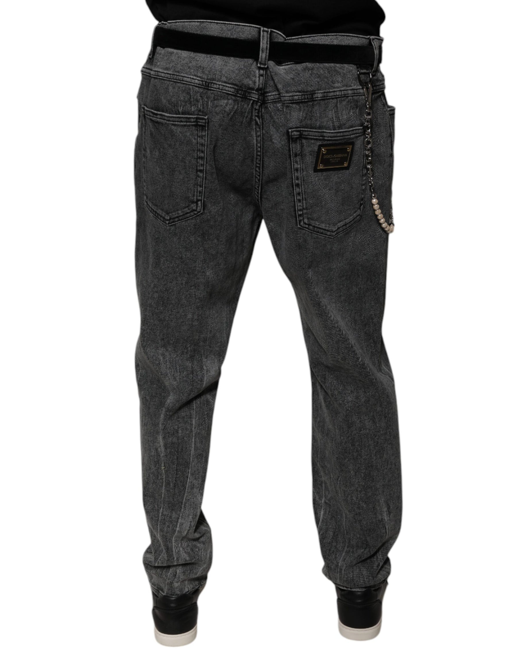 Dolce & Gabbana Dark Gray Cotton Skinny Denim Jeans | Regal Royce