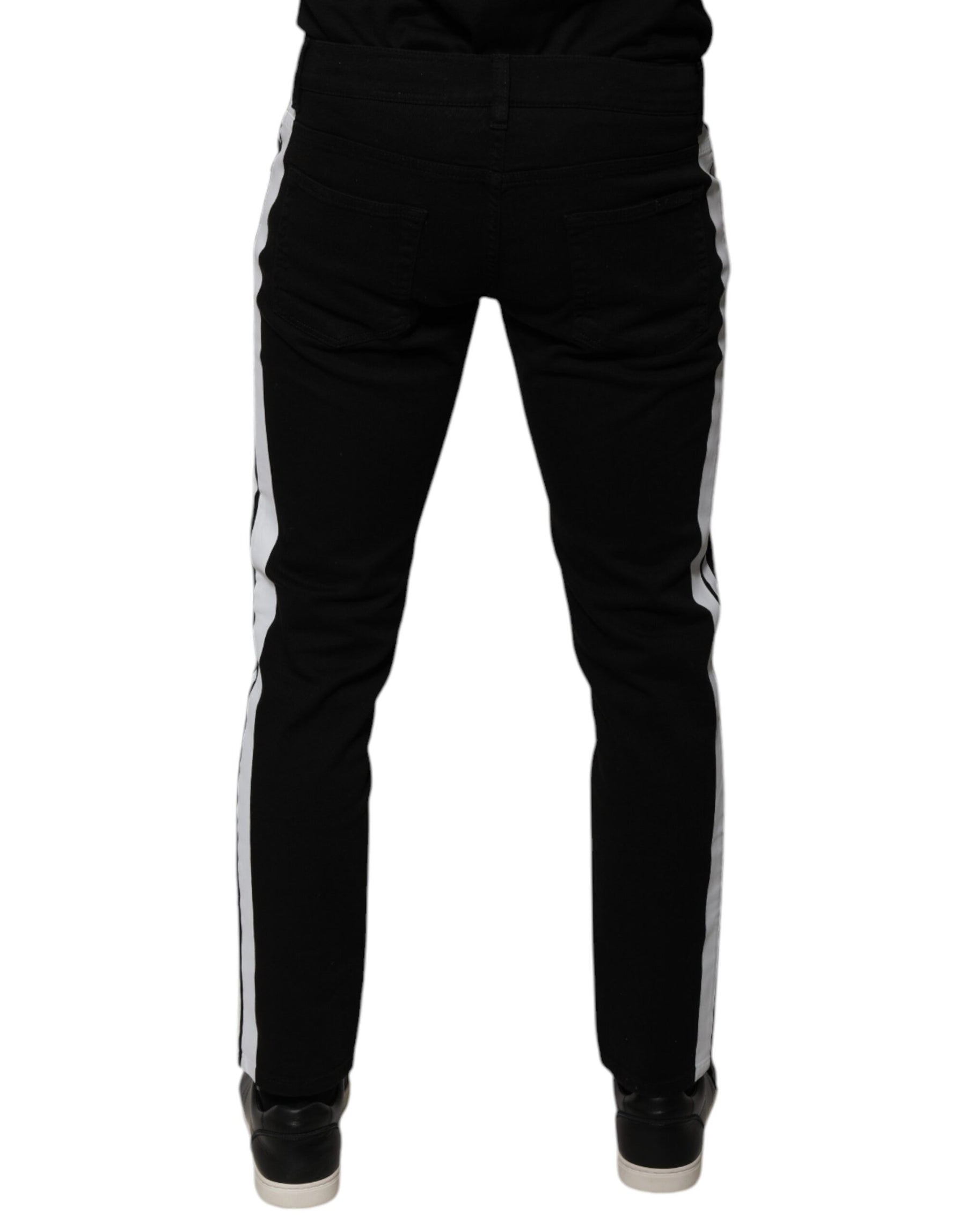 Dolce & Gabbana Black Crown White Lining Skinny Denim Jeans | Regal Royce
