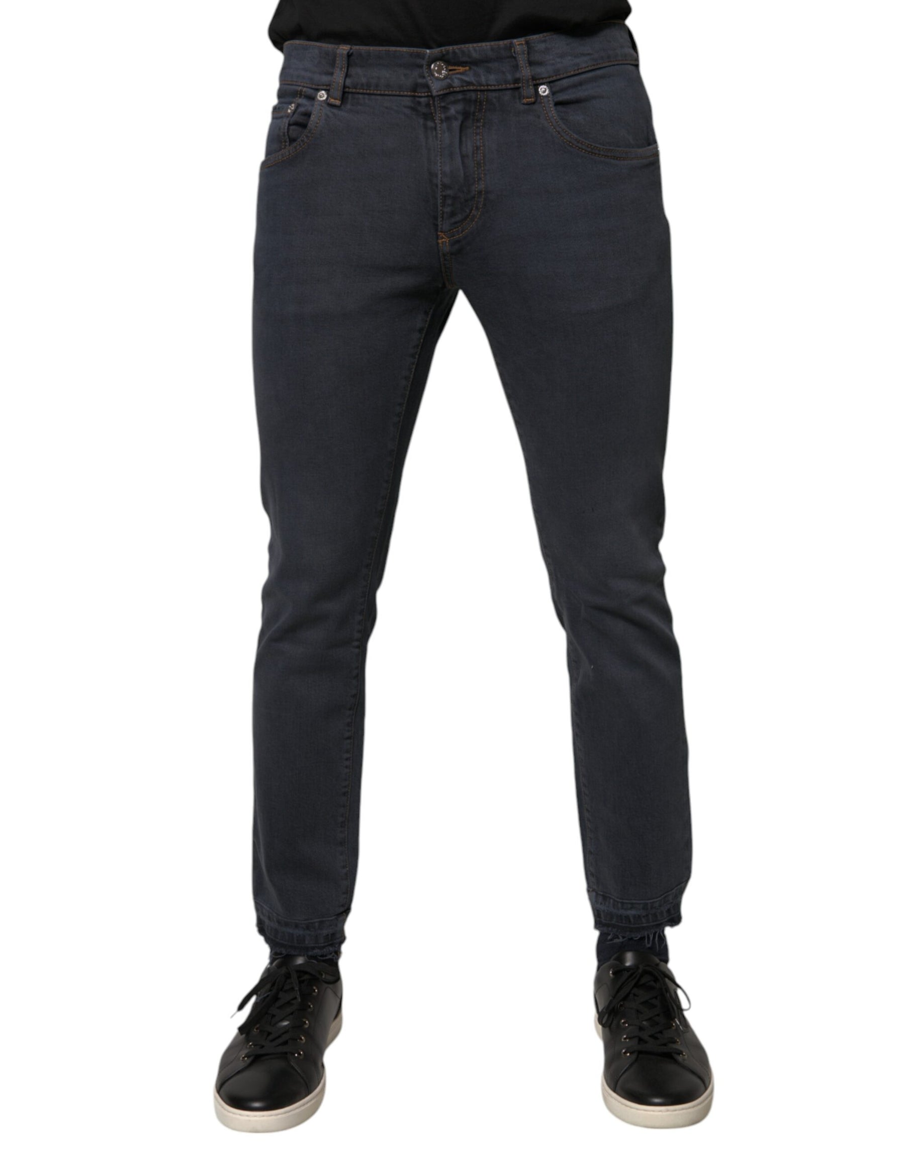 Dolce & Gabbana Dark Gray Cotton Skinny Denim Jeans | Regal Royce