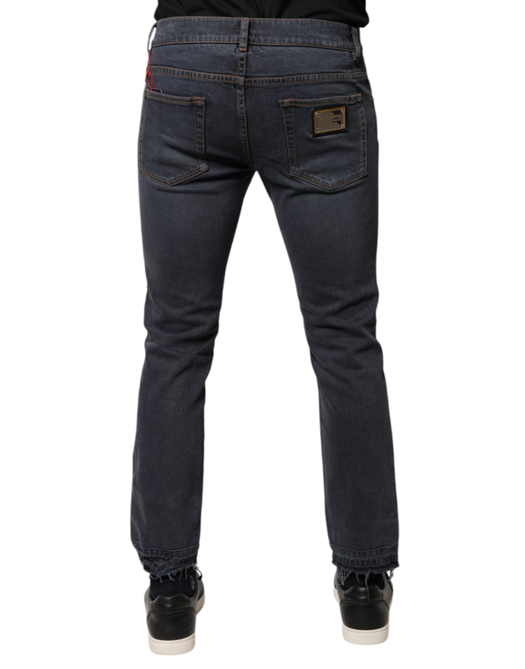 Dolce & Gabbana Dark Gray Cotton Skinny Denim Jeans | Regal Royce