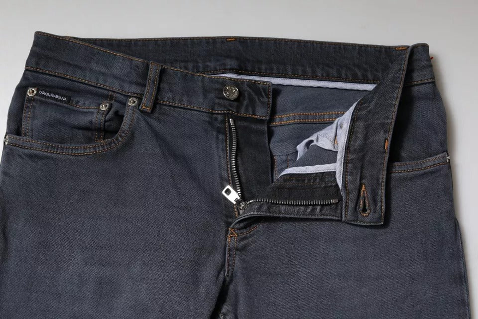 Dolce & Gabbana Dark Gray Cotton Skinny Denim Jeans | Regal Royce