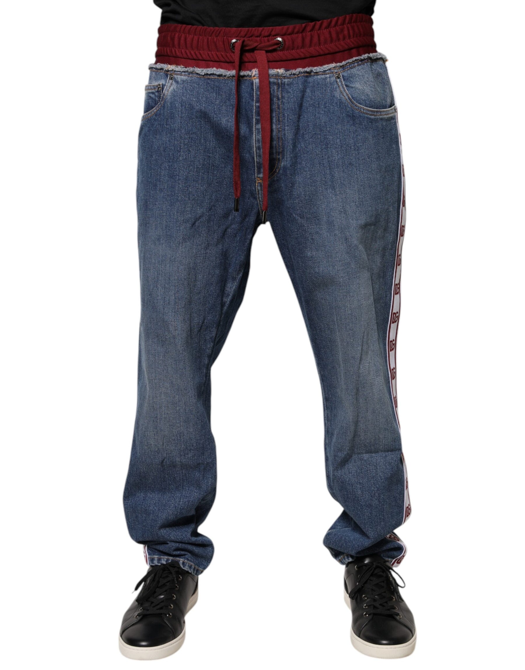 Dolce & Gabbana Blue Cotton Stretch Straight Denim Jeans | Regal Royce