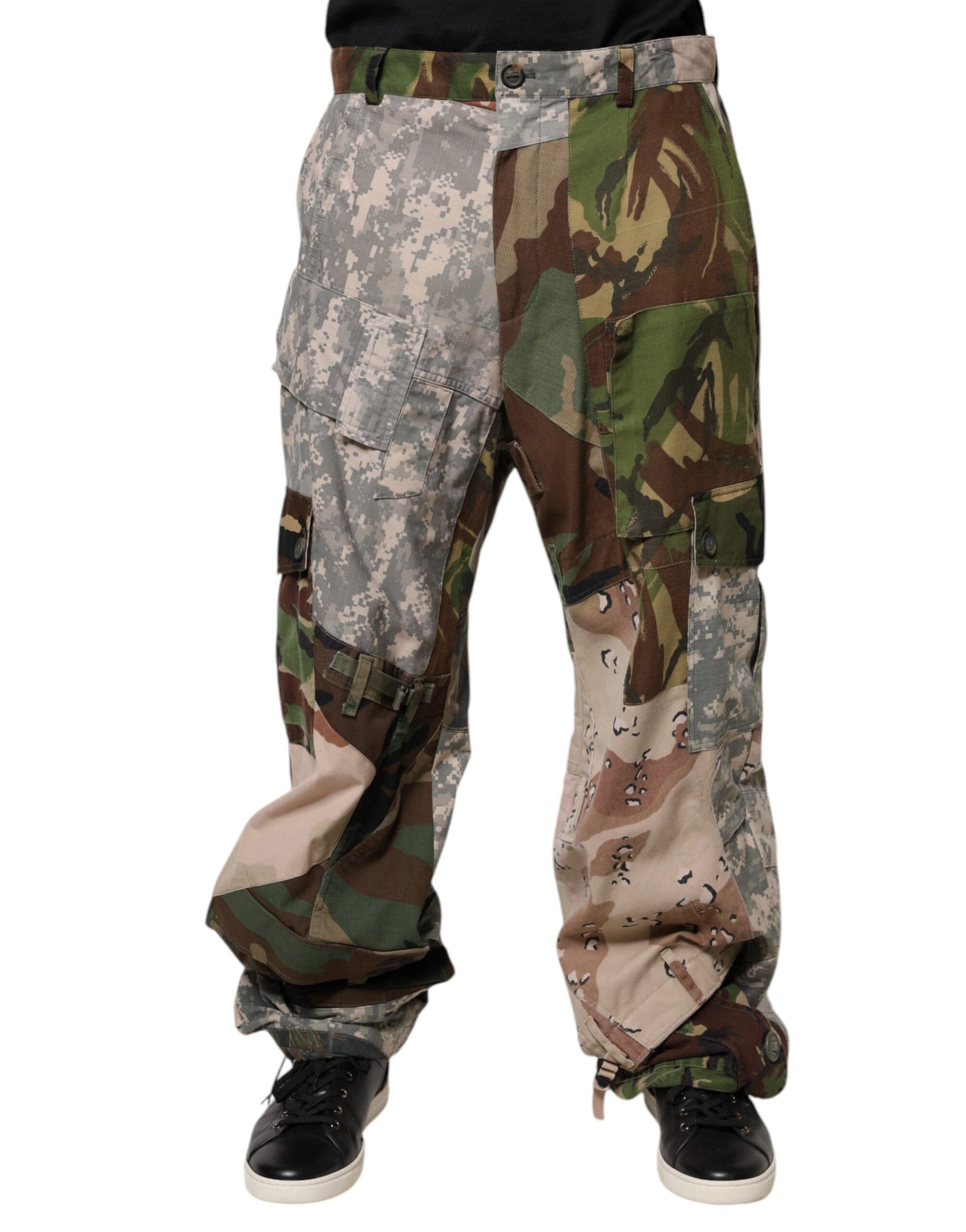 Dolce & Gabbana Multicolor Patchwork Camouflage Cargo Pants | Regal Royce