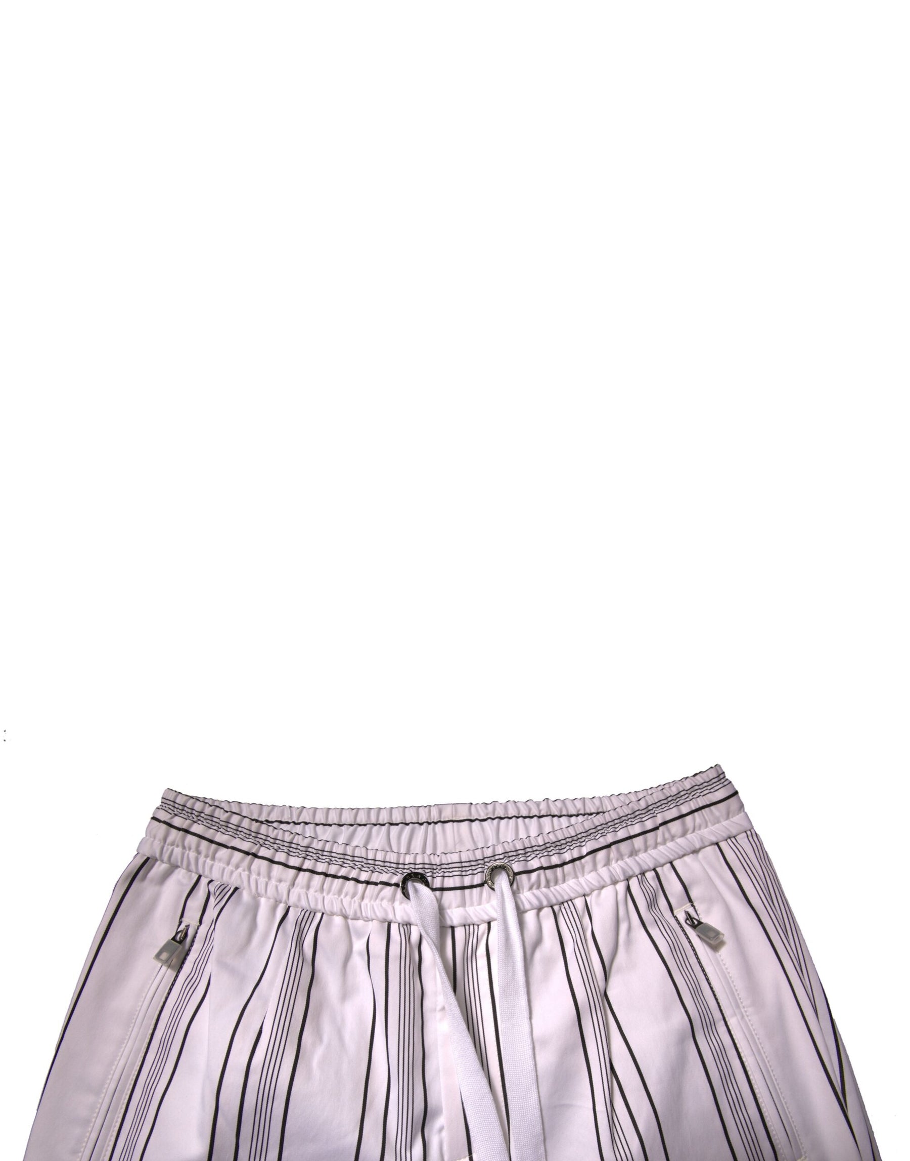 Dolce & Gabbana White Stripe Cotton Dress Skinny Pants | Regal Royce