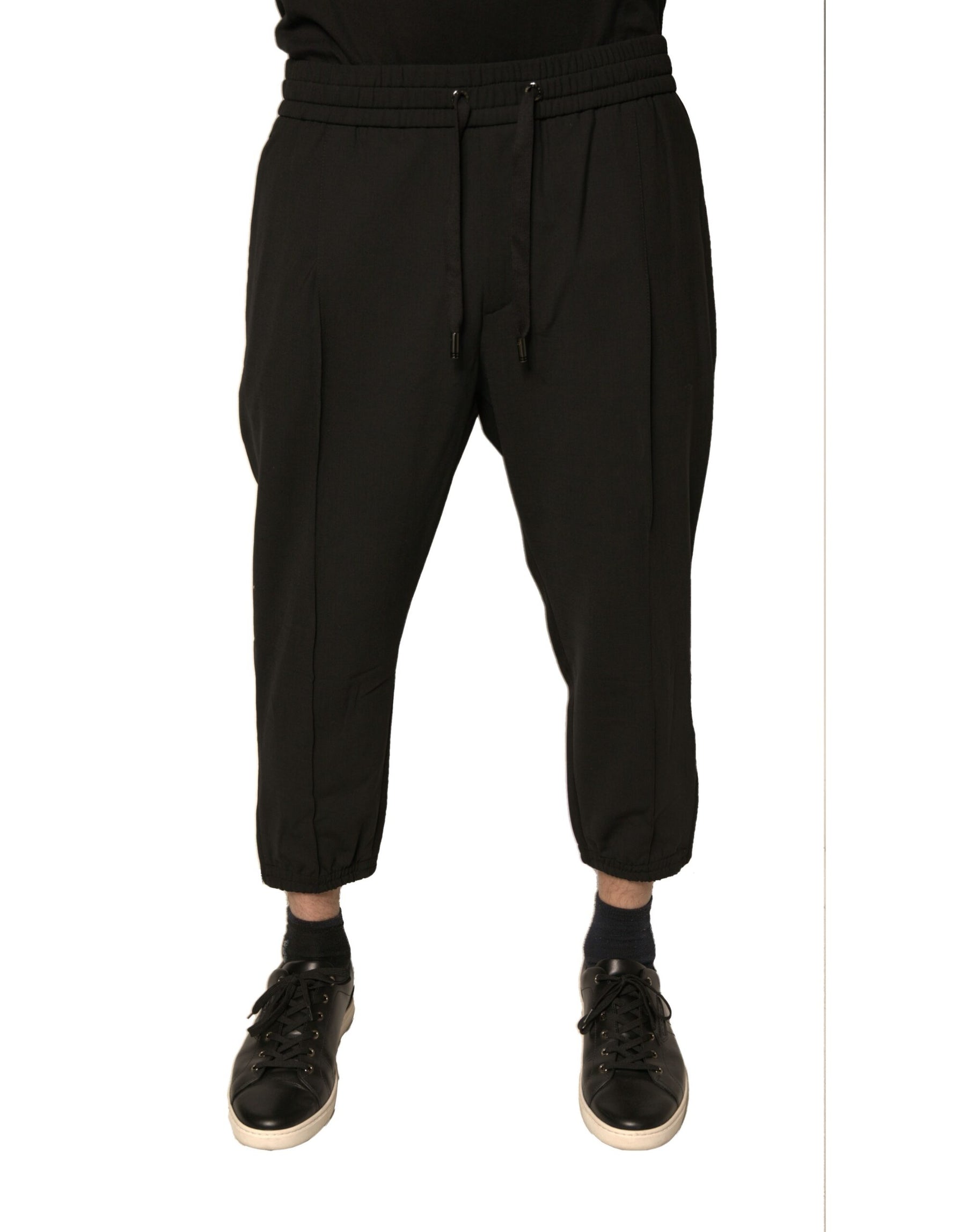 Dolce & Gabbana Black Wool Jogger Jogging Pants | Regal Royce