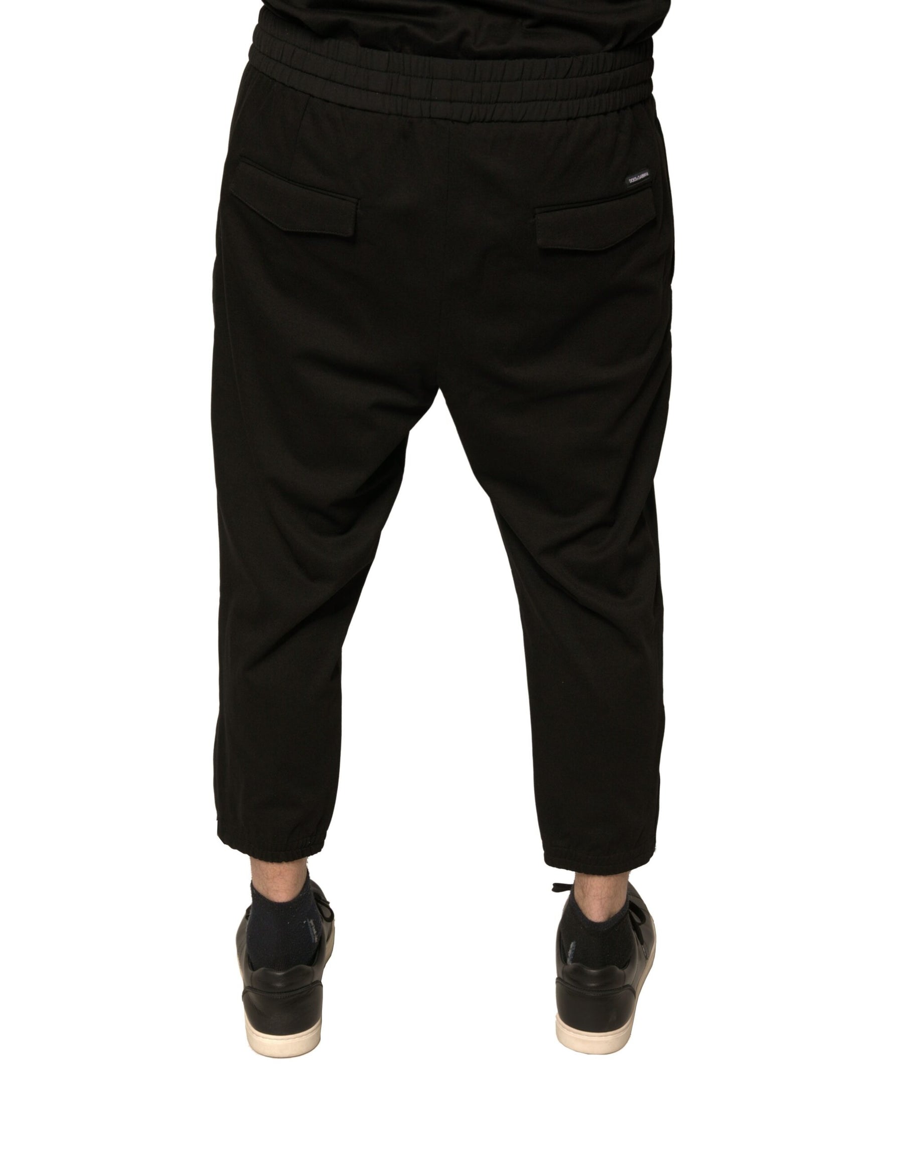 Dolce & Gabbana Black Wool Jogger Jogging Pants | Regal Royce