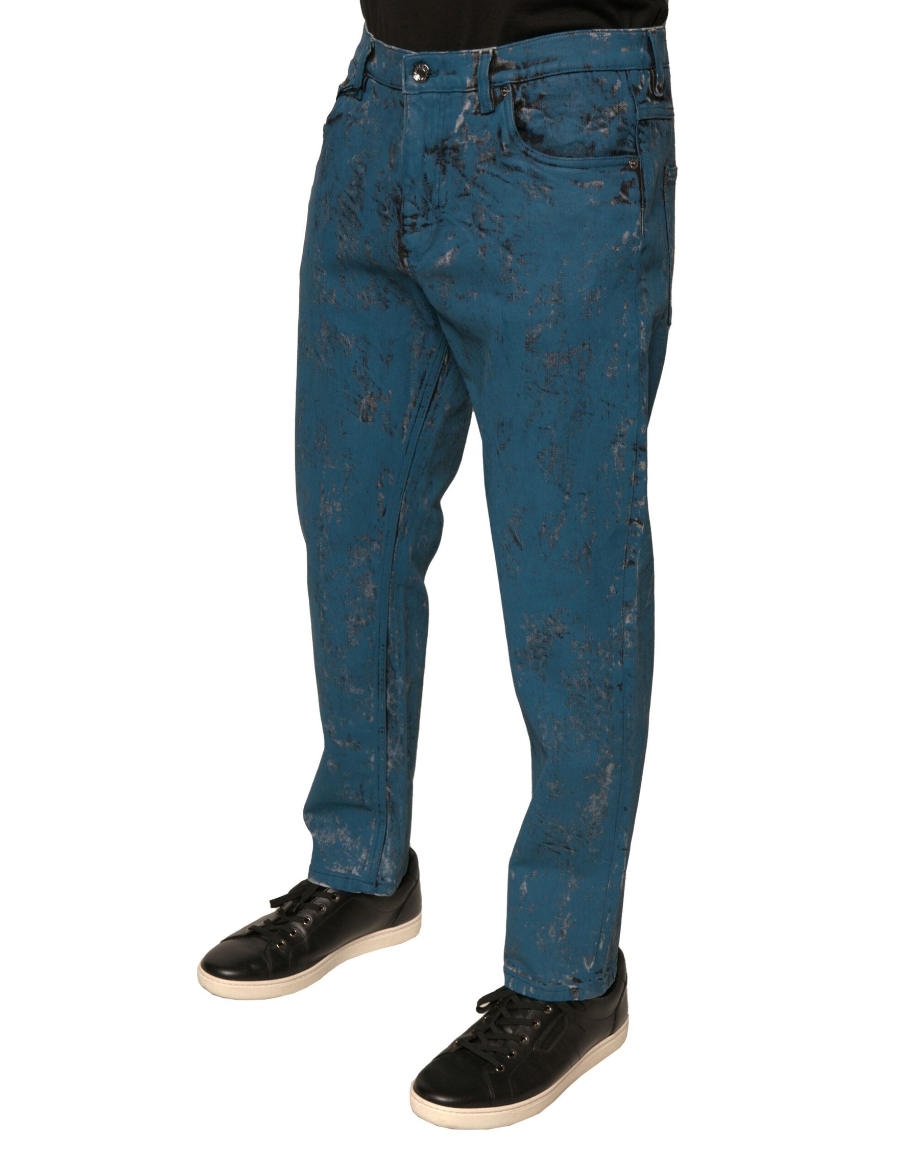 Dolce & Gabbana Blue Logo Cotton Stretch Skinny Denim Jeans | Regal Royce