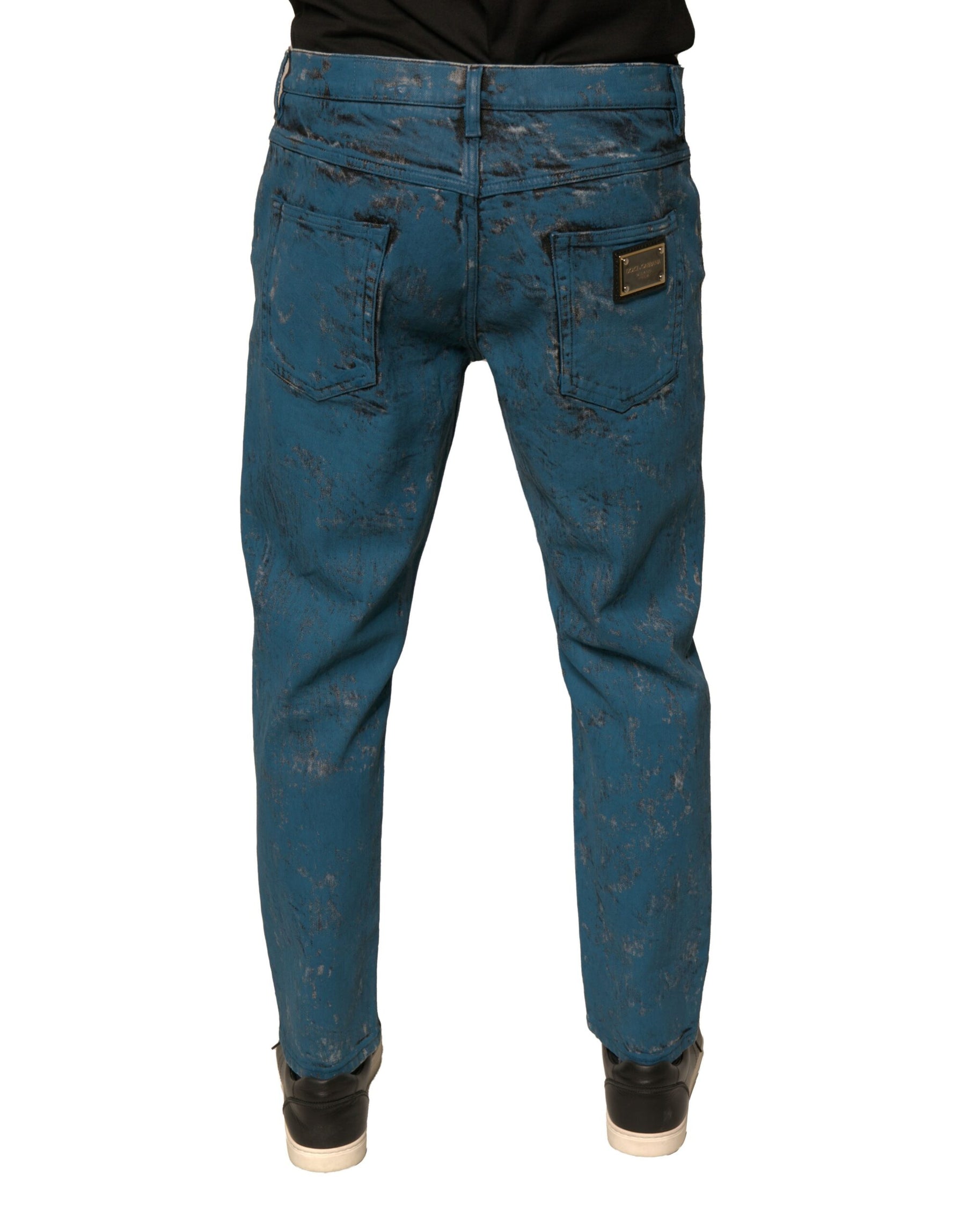Dolce & Gabbana Blue Logo Cotton Stretch Skinny Denim Jeans | Regal Royce