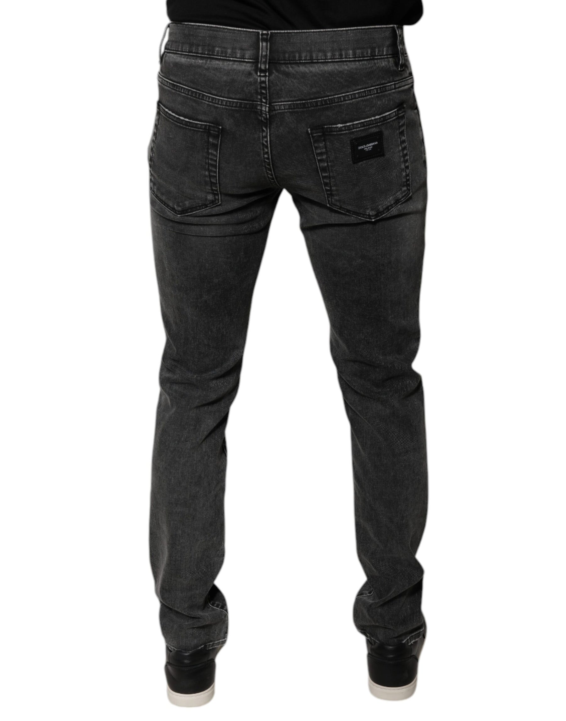 Dolce & Gabbana Black Logo Cotton Stretch Skinny Denim Pants | Regal Royce