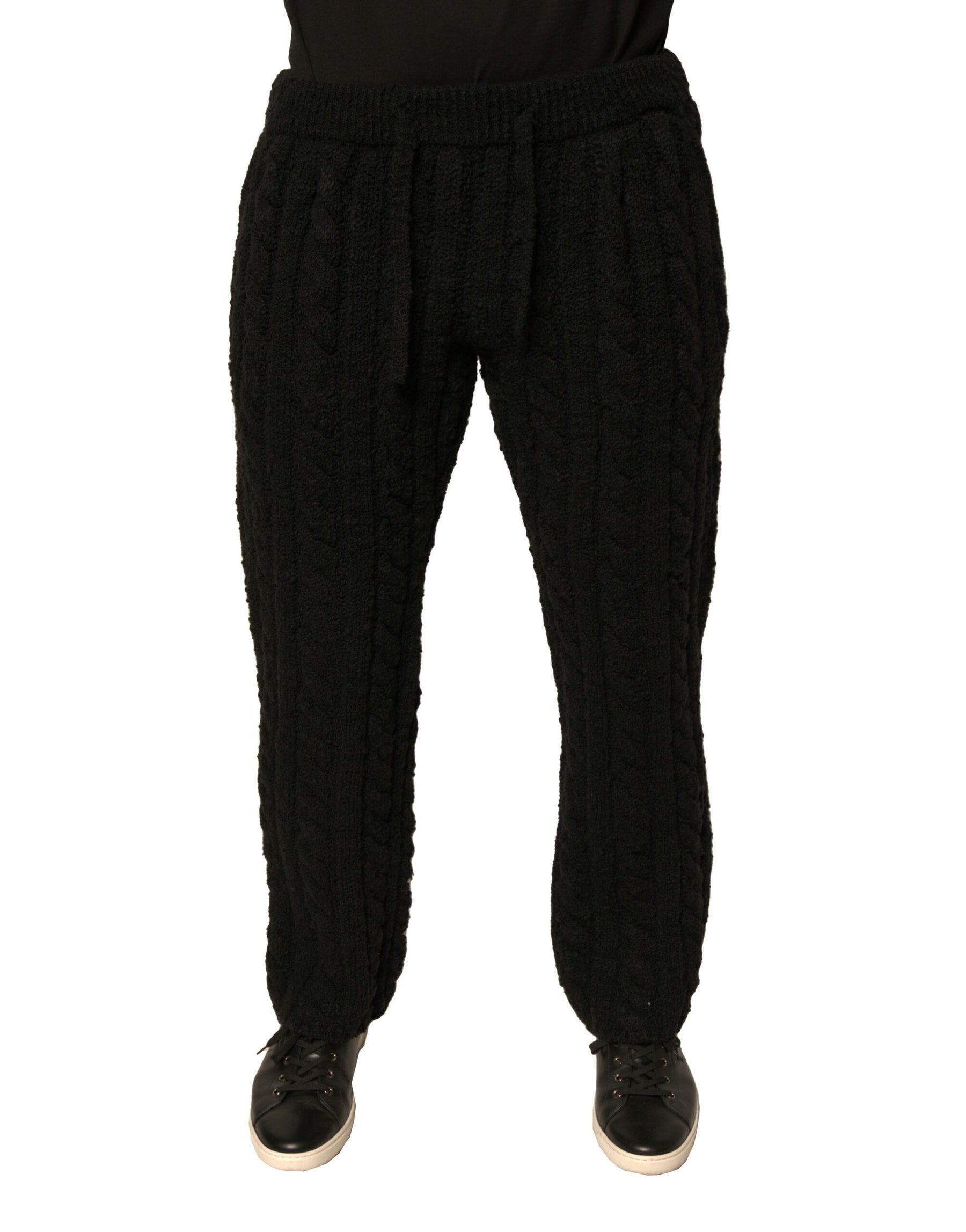 Dolce & Gabbana Black Wool Knitted Skinny Pants | Regal Royce