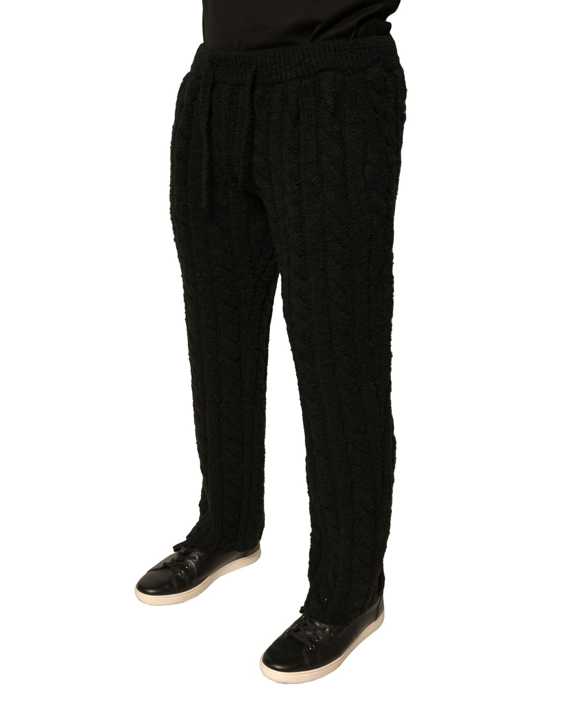 Dolce & Gabbana Black Wool Knitted Skinny Pants | Regal Royce