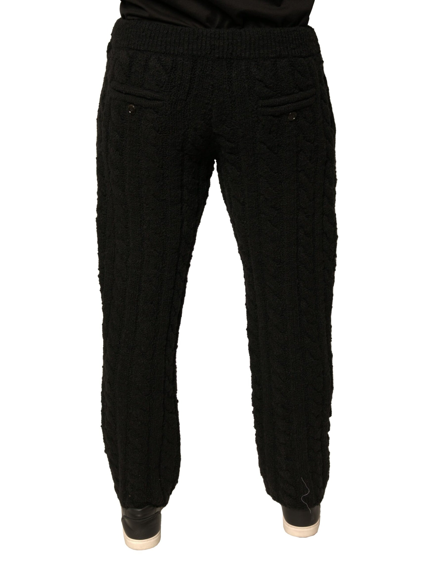 Dolce & Gabbana Black Wool Knitted Skinny Pants | Regal Royce