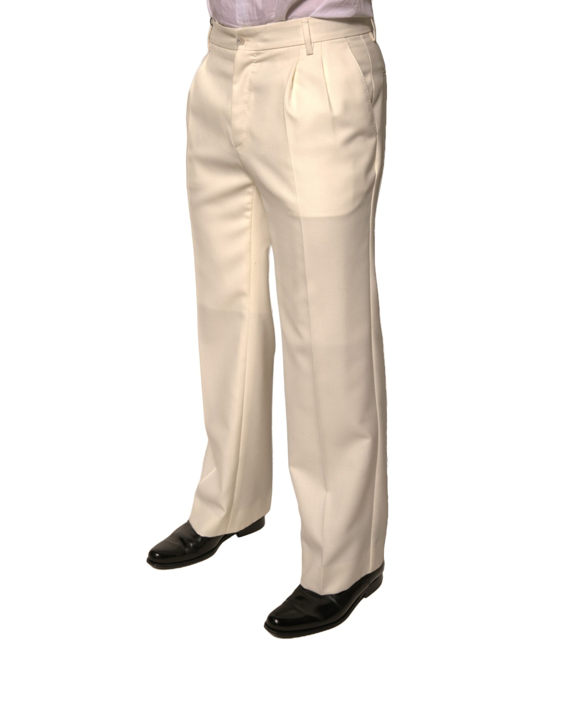 Dolce & Gabbana Off White Straight Dress Pants | Regal Royce